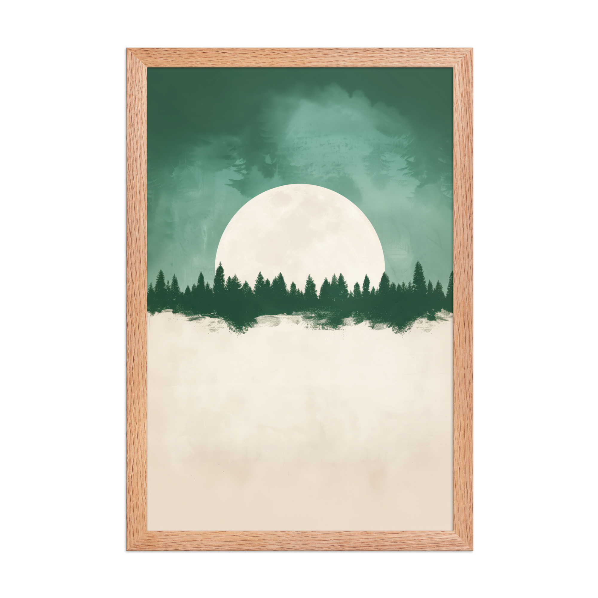 enhanced-matte-paper-framed-poster-in-red-oak-12x18-front-68f9fe4f64a9c.jpg Forest Glow Under a Full Moon — Minimal Landscape Wall Decor — Framed Poster - Image 10