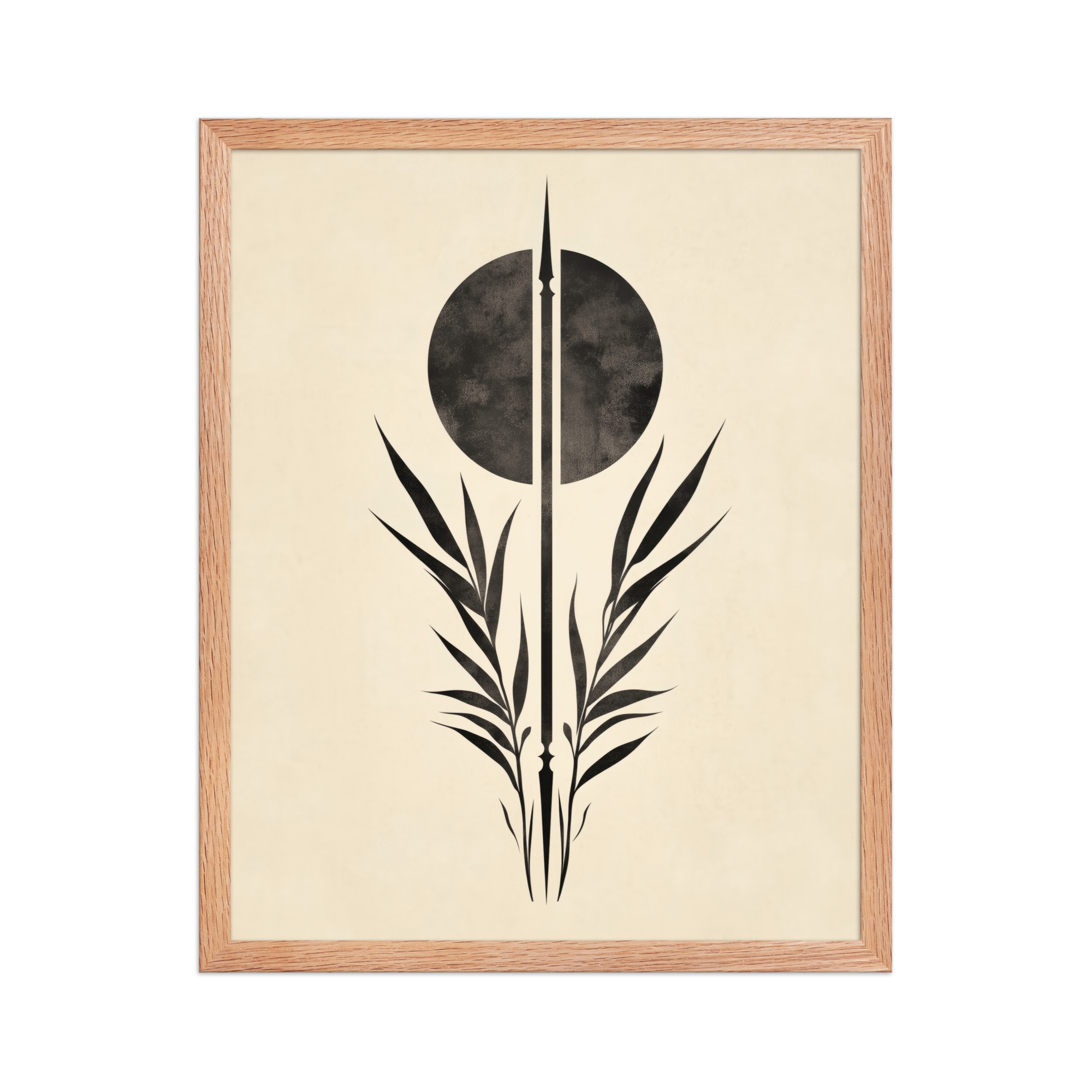 enhanced-matte-paper-framed-poster-in-red-oak-16x20-front-68f89857c78b2.jpg Zen Botanical Emblem — Minimal Botanical Ink Wall Art — Framed Poster - Image 9
