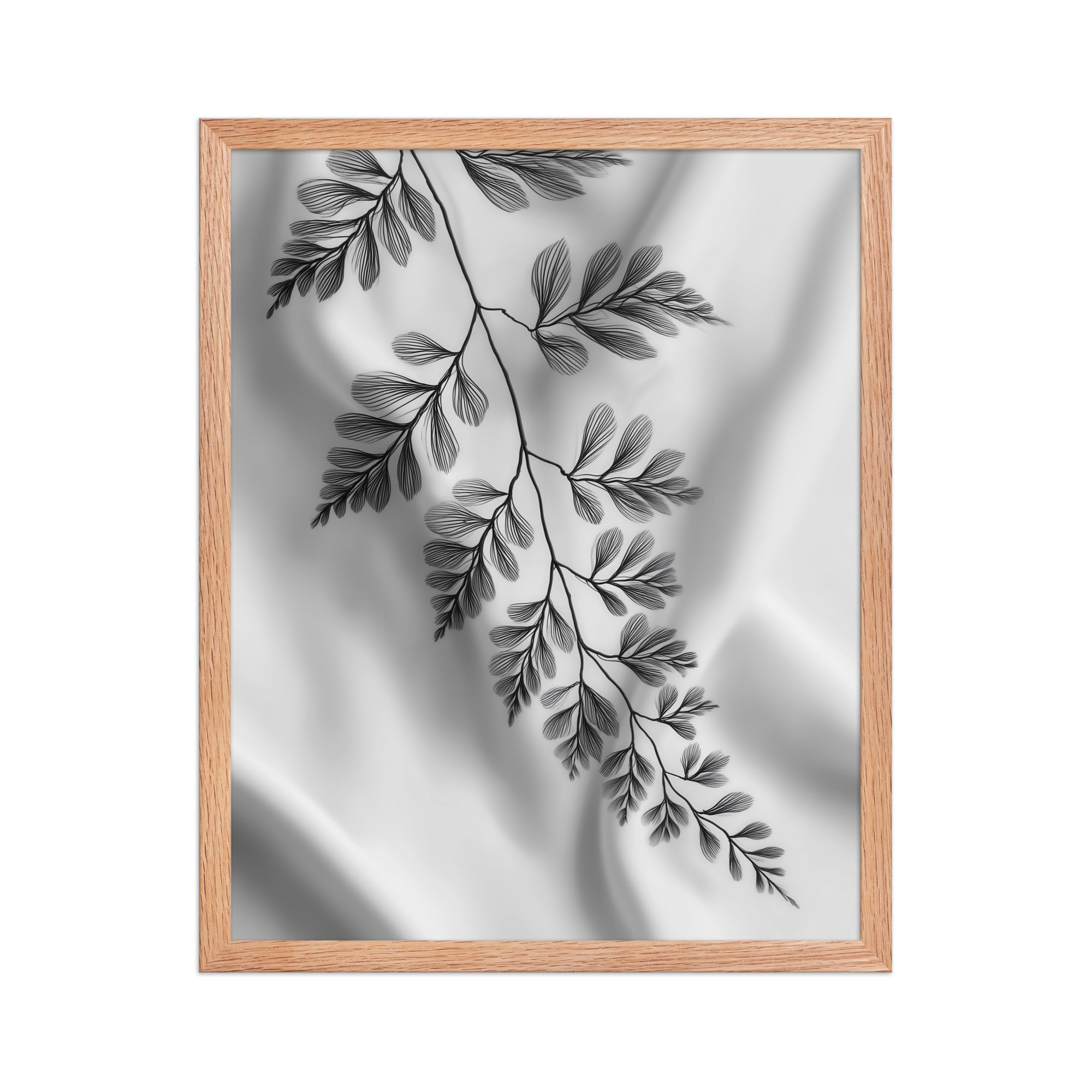 enhanced-matte-paper-framed-poster-in-red-oak-16x20-front-68f909383e36c.jpg Fern of Still Shadows — Botanical Ink Wall Decor — Framed Poster - Image 7