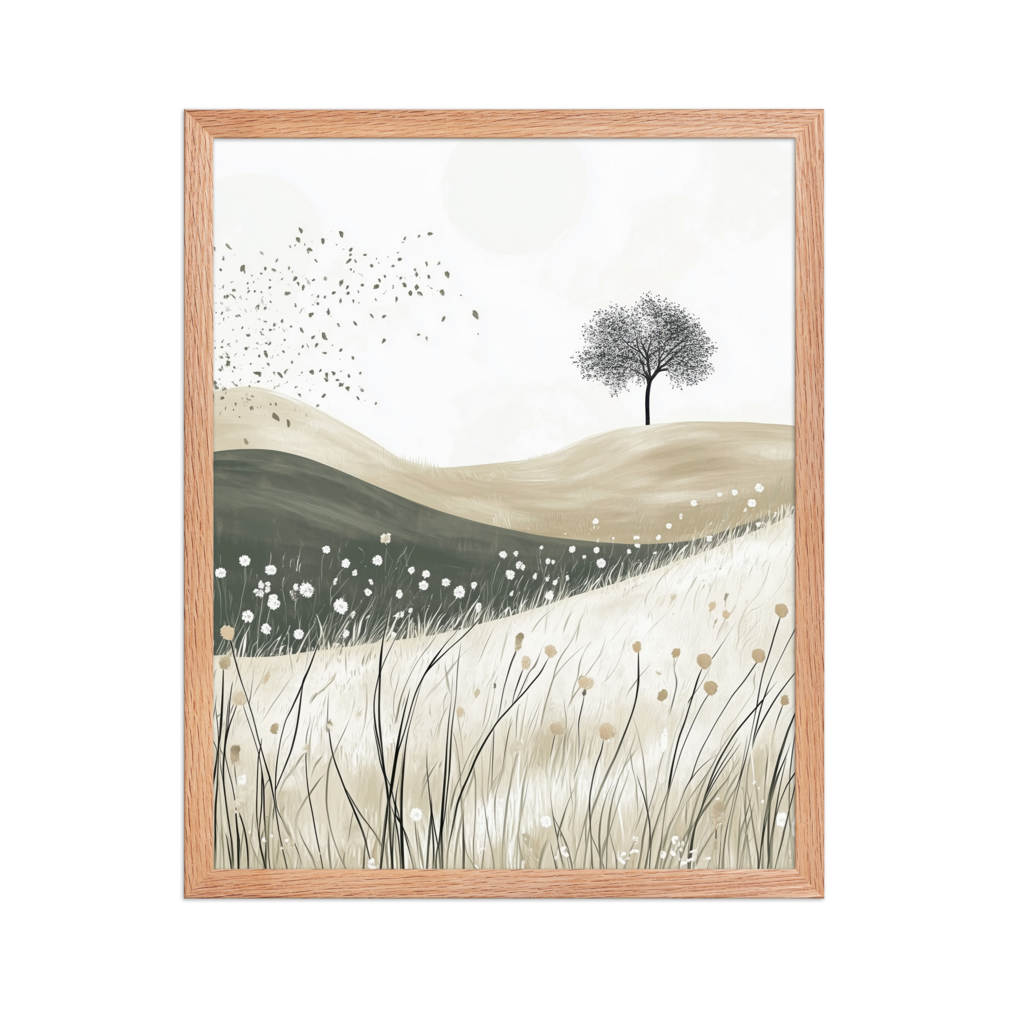 enhanced-matte-paper-framed-poster-in-red-oak-16x20-front-68f9236189134.jpg Still Horizons — Neutral Minimalist Landscape Wall Art — Framed Poster - Image 11