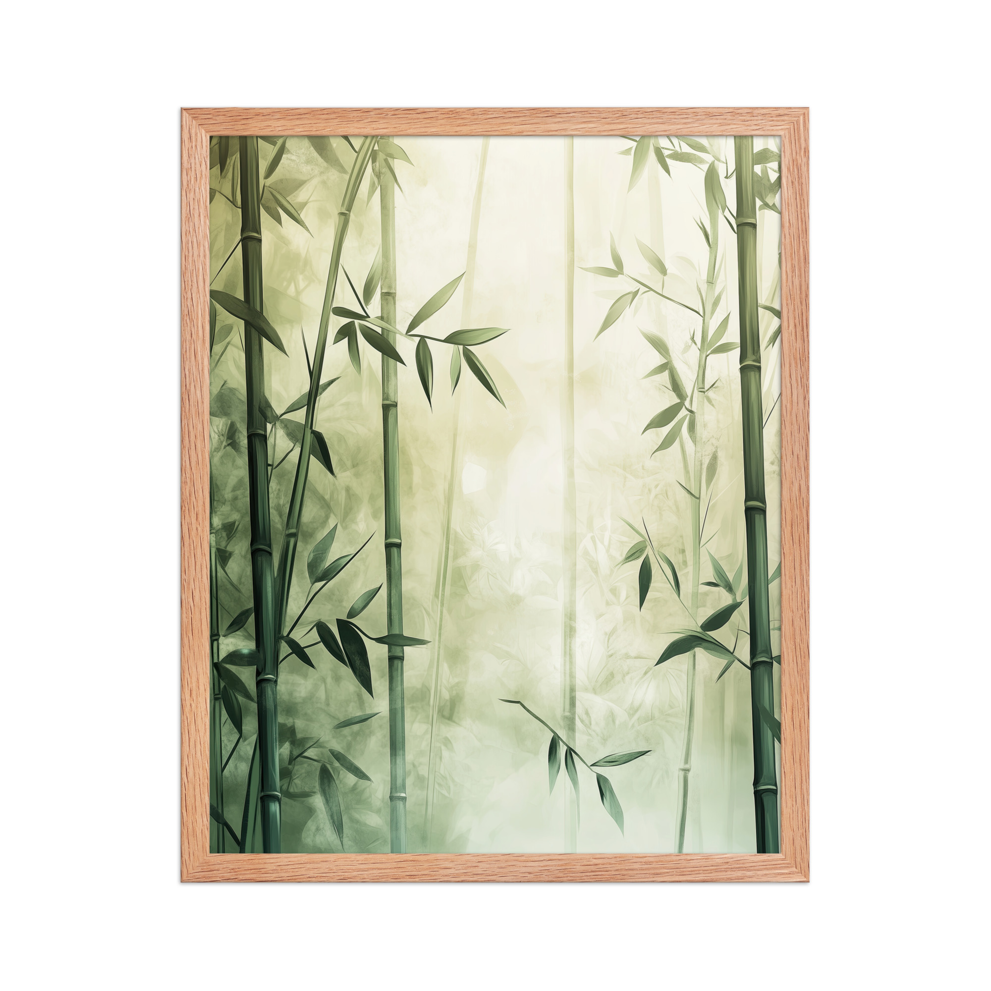 enhanced-matte-paper-framed-poster-in-red-oak-16x20-front-68f925ef84431.jpg Whispering Bamboo Forest — Japandi Nature Botanical Wall Decor — Framed Poster - Image 9