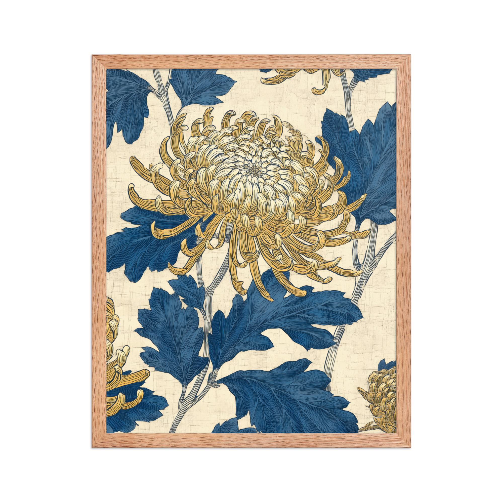 enhanced-matte-paper-framed-poster-in-red-oak-16x20-front-68f9c2d914d41.jpg Chrysanthemum Pattern — Botanical Wall Art — Framed Poster - Image 11