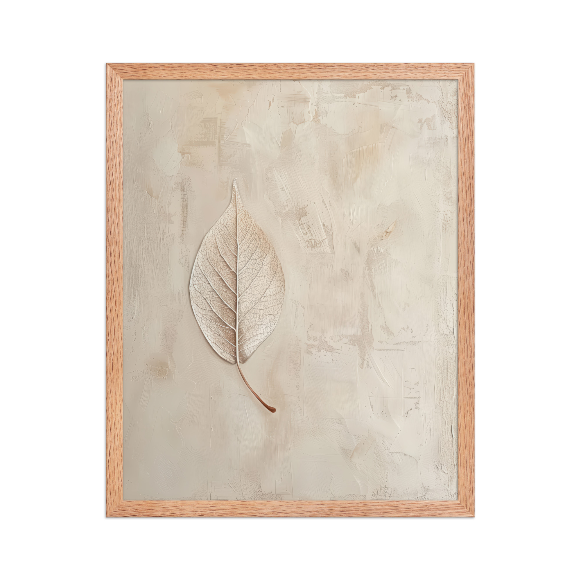 enhanced-matte-paper-framed-poster-in-red-oak-16x20-front-68f9c345b3939.jpg Wabi-Sabi Leaf II — Neutral Textured Botanical Wall Art — Framed Poster - Image 13