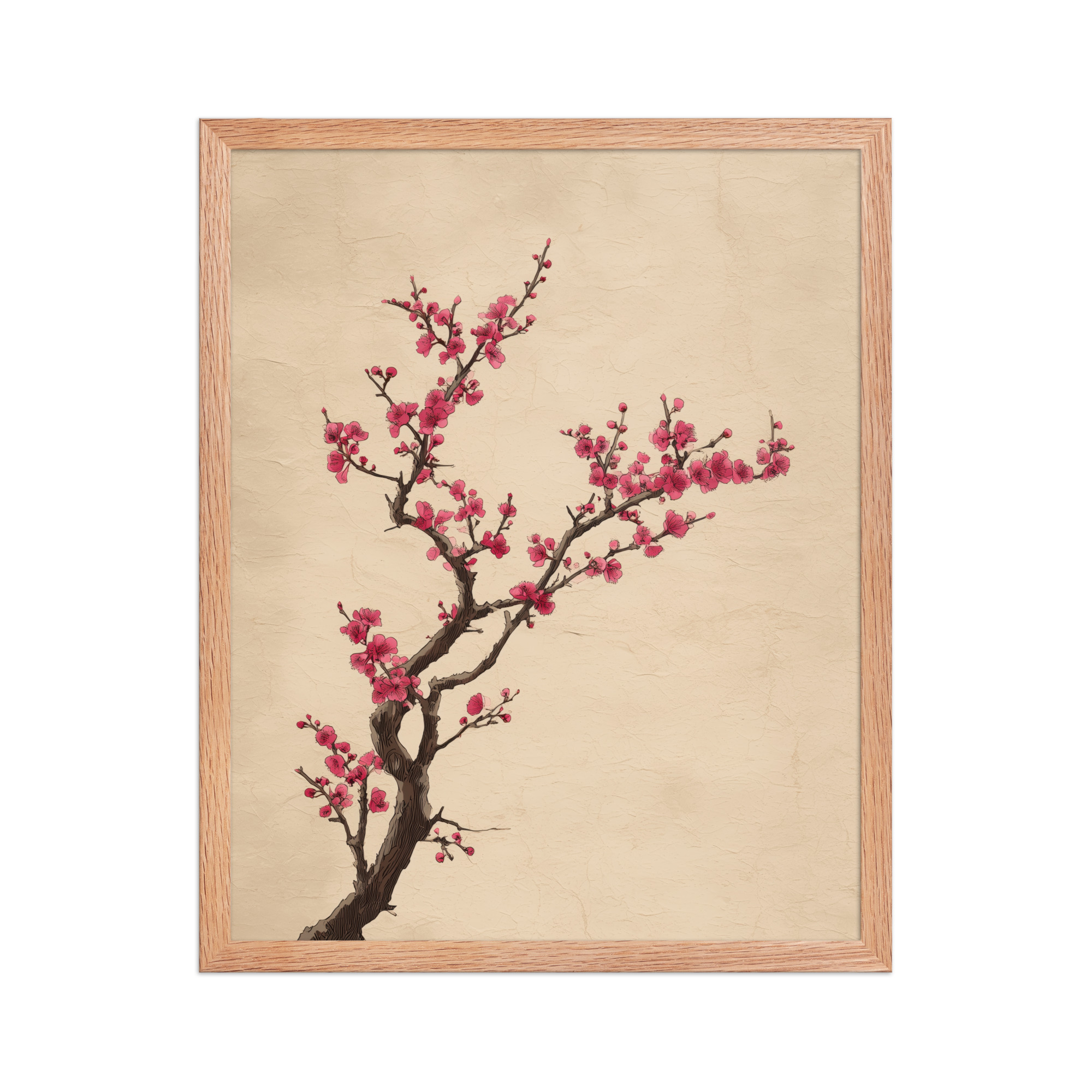 enhanced-matte-paper-framed-poster-in-red-oak-16x20-front-68f9c4a5c571b.jpg Plum Blossom Branch — Japanese Ink Illustration Wall Decor — Framed Poster - Image 11