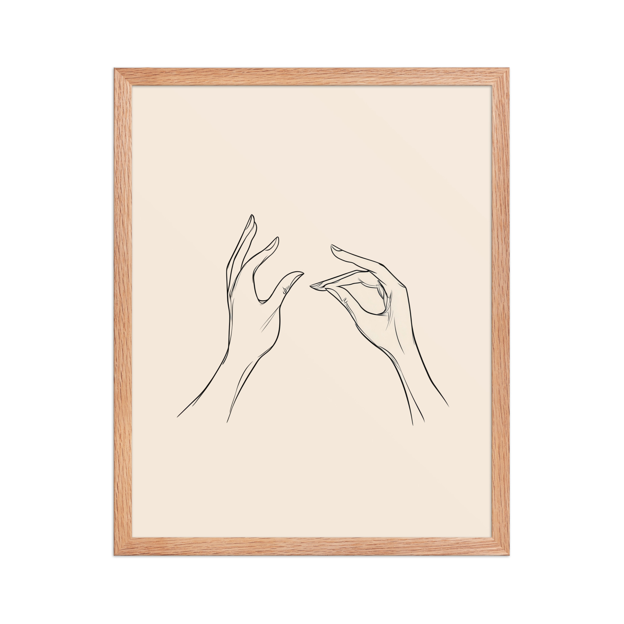 enhanced-matte-paper-framed-poster-in-red-oak-16x20-front-68f9c51ae3f45.jpg Gyan Mudra Hands — Minimal Line Wall Art — Framed Poster - Image 13