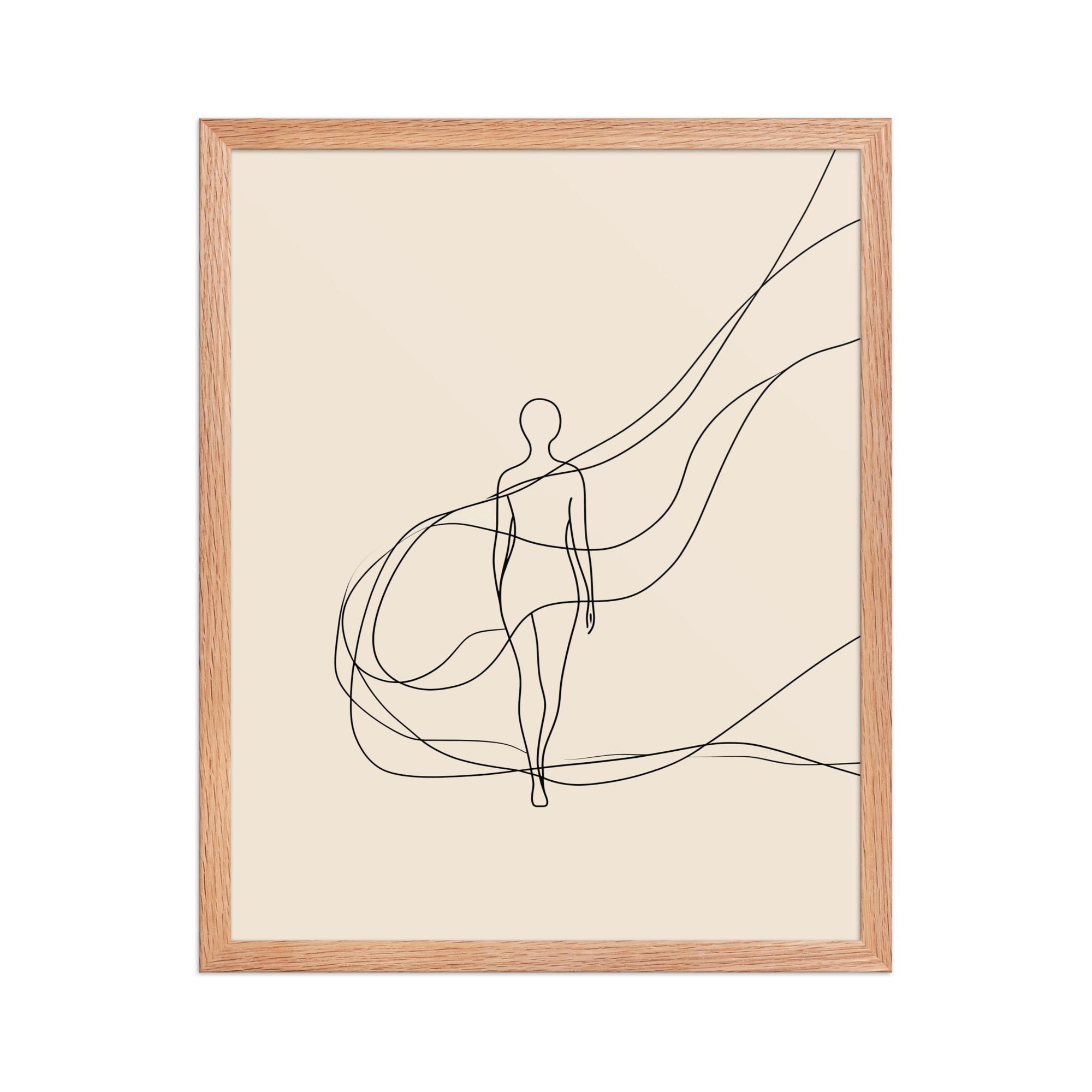 enhanced-matte-paper-framed-poster-in-red-oak-16x20-front-68f9c6918a991.jpg Graceful Flow — Minimalist Single-Line Figure Wall Art — Framed Poster - Image 9