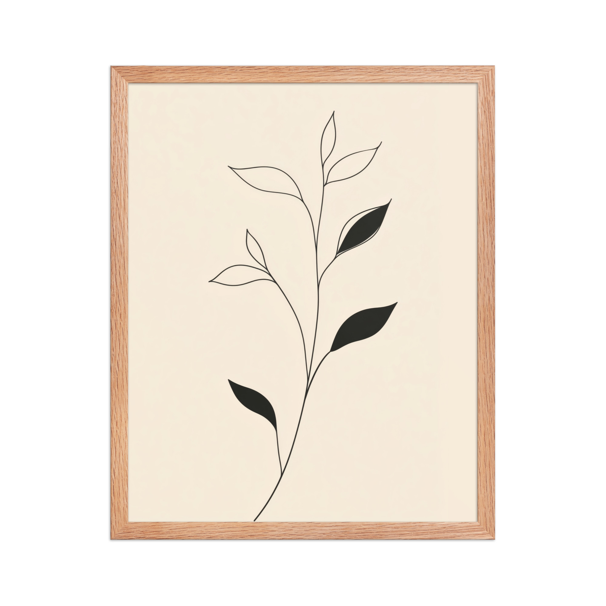 enhanced-matte-paper-framed-poster-in-red-oak-16x20-front-68f9c6992ba46.jpg Contrast in Nature — Minimalist Botanical Line Art — Framed Poster - Image 11