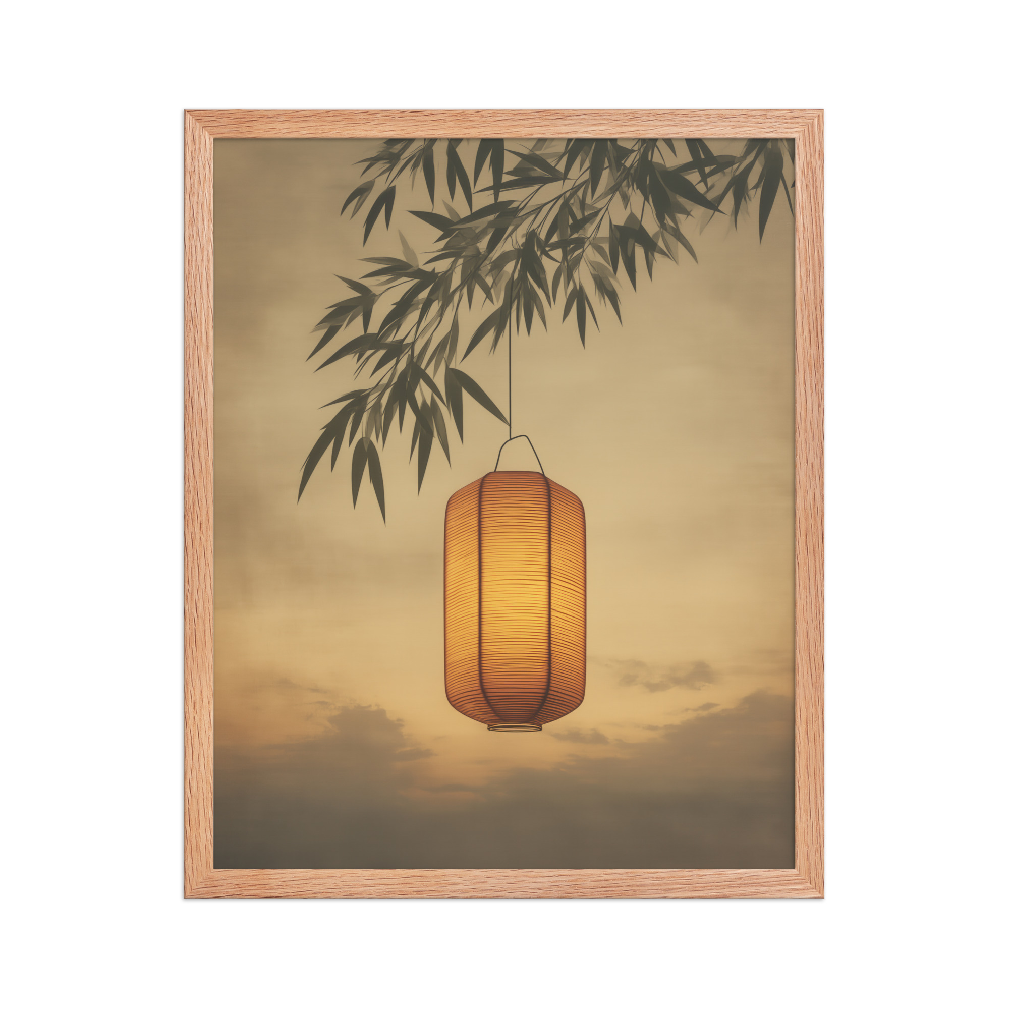enhanced-matte-paper-framed-poster-in-red-oak-16x20-front-68f9cb4c47453.jpg Lantern Glow — Japanese Lantern Minimal Wall Decor — Framed Poster - Image 11