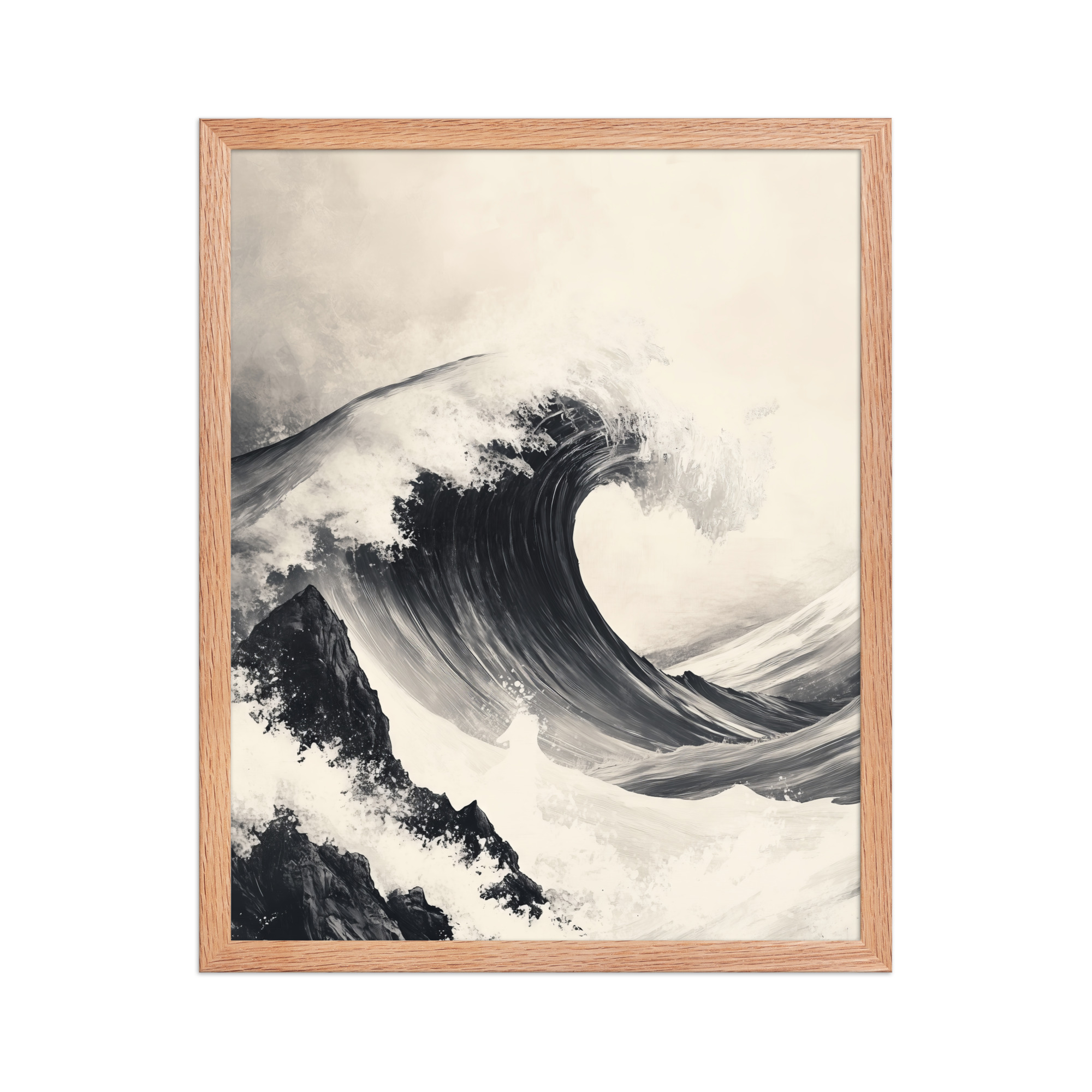 enhanced-matte-paper-framed-poster-in-red-oak-16x20-front-68f9cd956f3de.jpg Tidal Harmony — Japanese Wave Minimal Seascape Wall Art — Framed Poster - Image 11