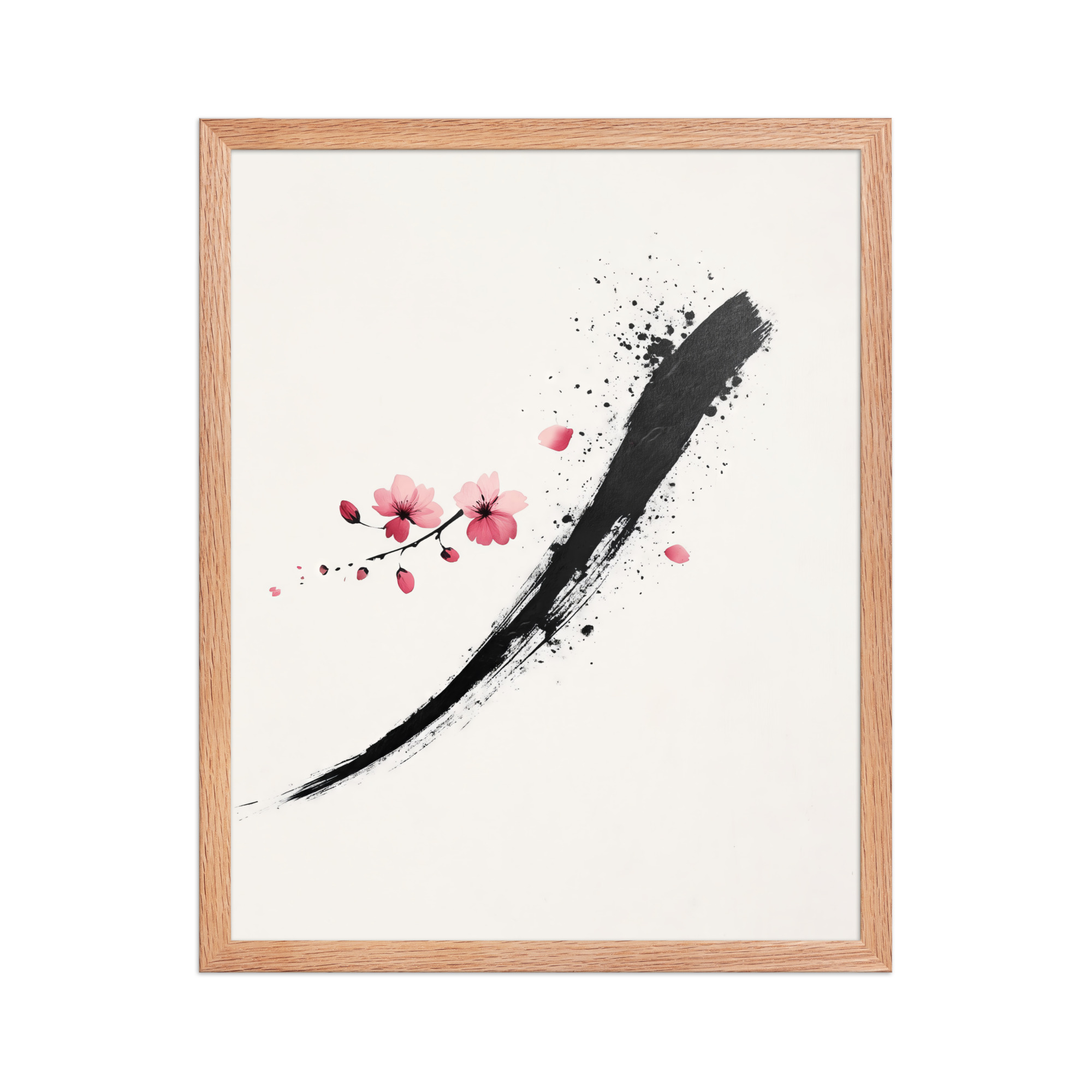 enhanced-matte-paper-framed-poster-in-red-oak-16x20-front-68f9d1619403e.jpg Zen Blossom Stroke — Minimal Cherry Blossom Sumi-e Brush Wall Art — Framed Poster - Image 8