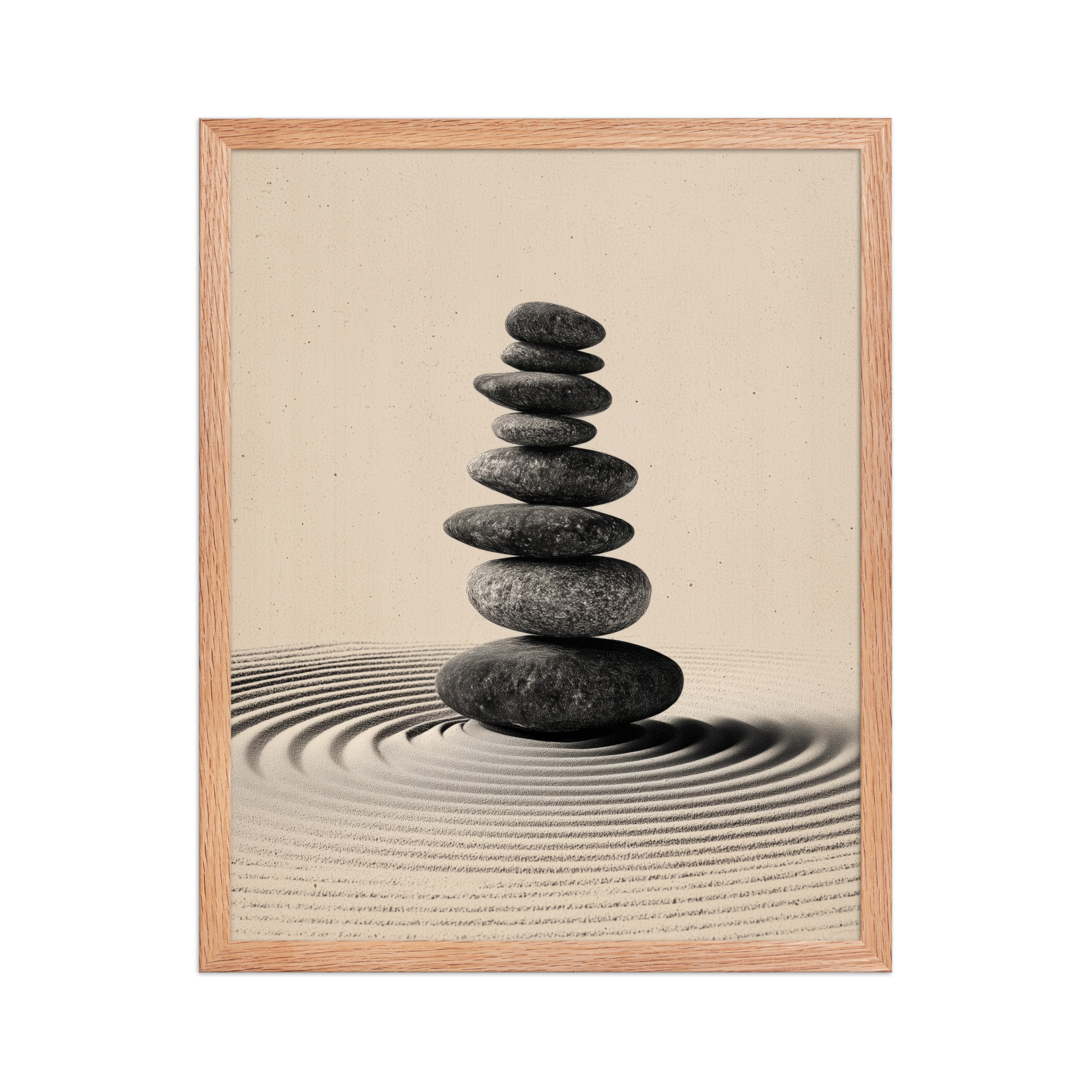 enhanced-matte-paper-framed-poster-in-red-oak-16x20-front-68f9e460c0346.jpg Balanced Stillness – Stacked Stones I Neutral Zen Stones Wall Art – Framed Poster - Image 13
