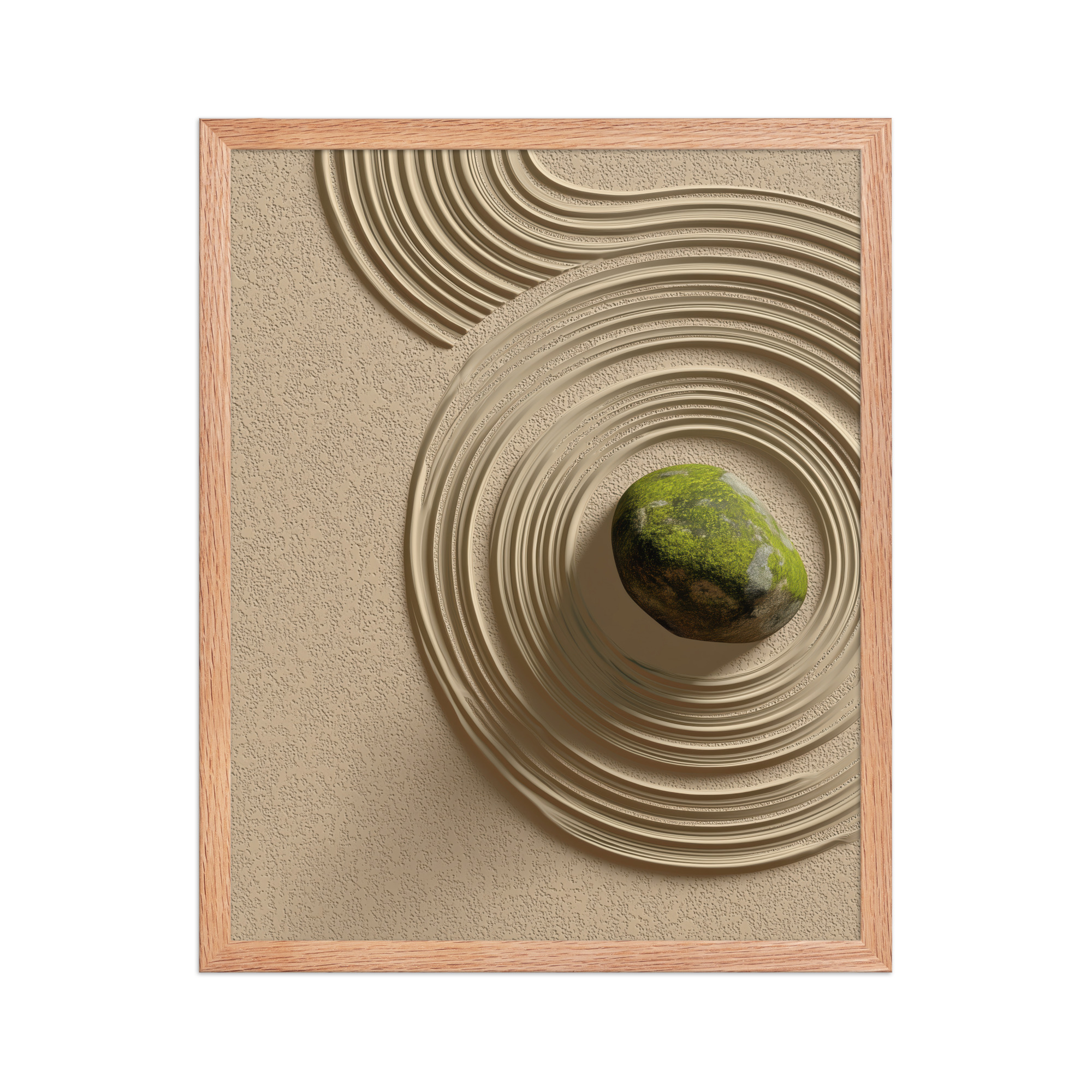 enhanced-matte-paper-framed-poster-in-red-oak-16x20-front-68f9e5b7c784b.jpg Zen Garden Harmony – Moss Stone I Minimal Wall Art – Framed Poster - Image 11