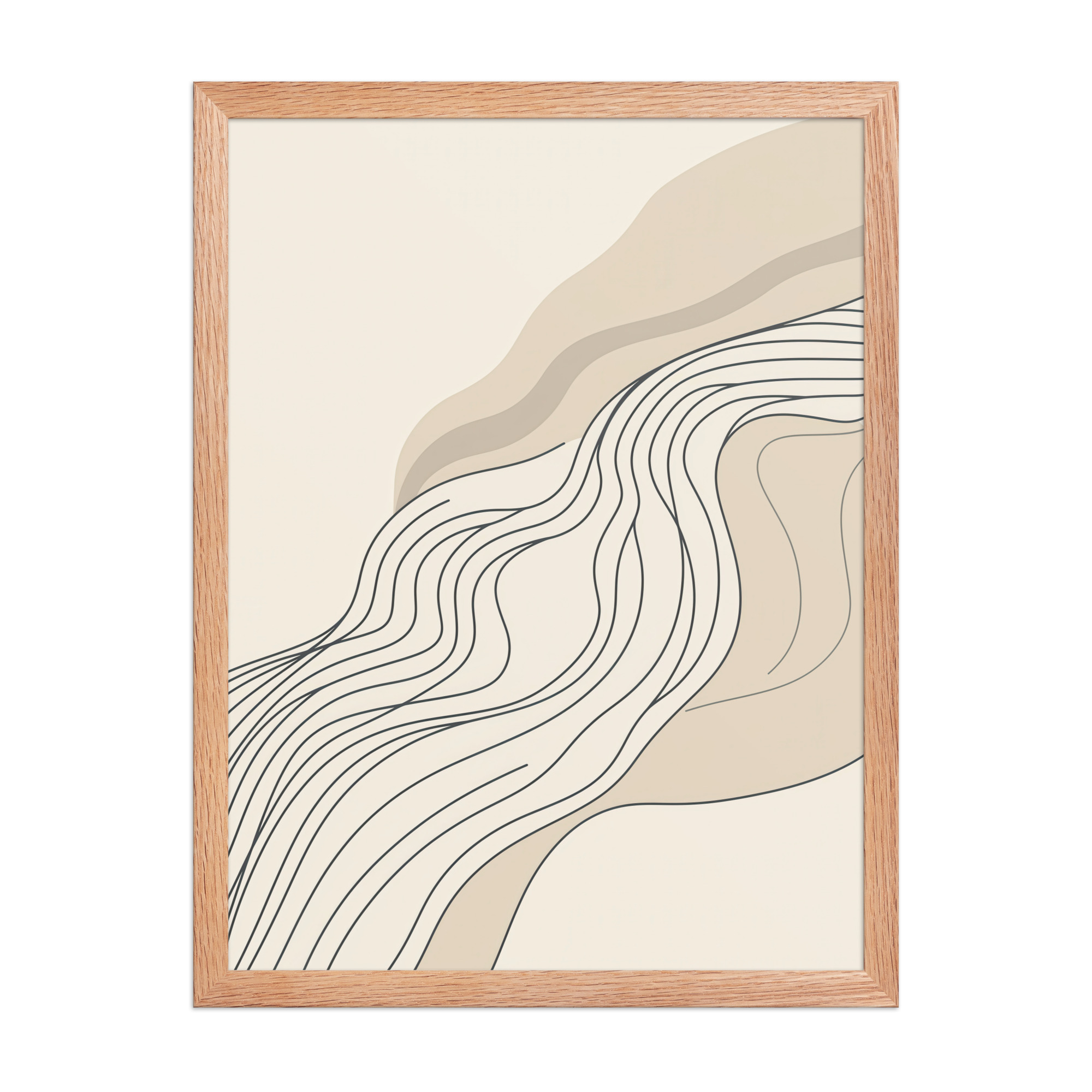 enhanced-matte-paper-framed-poster-in-red-oak-18x24-front-68f8971808443.jpg Soft Line Flow — Minimal Warm Neutral Color Abstract Line Art — Framed Poster - Image 8