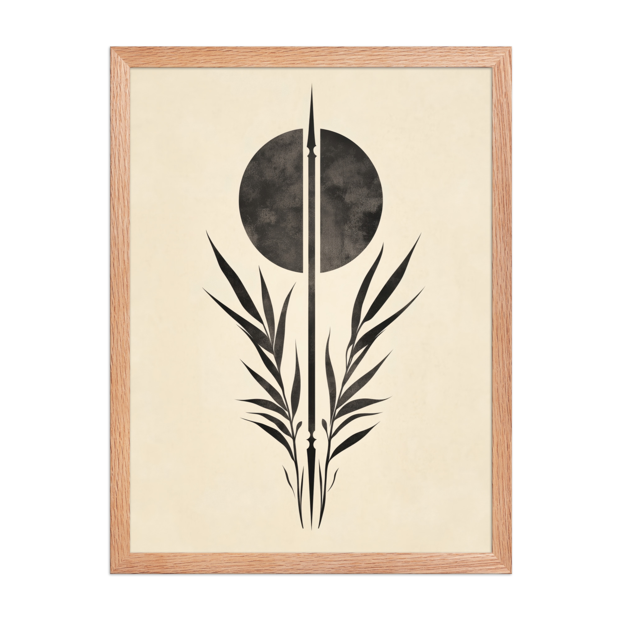 enhanced-matte-paper-framed-poster-in-red-oak-18x24-front-68f89857c793f.jpg Zen Botanical Emblem — Minimal Botanical Ink Wall Art — Framed Poster - Image 10