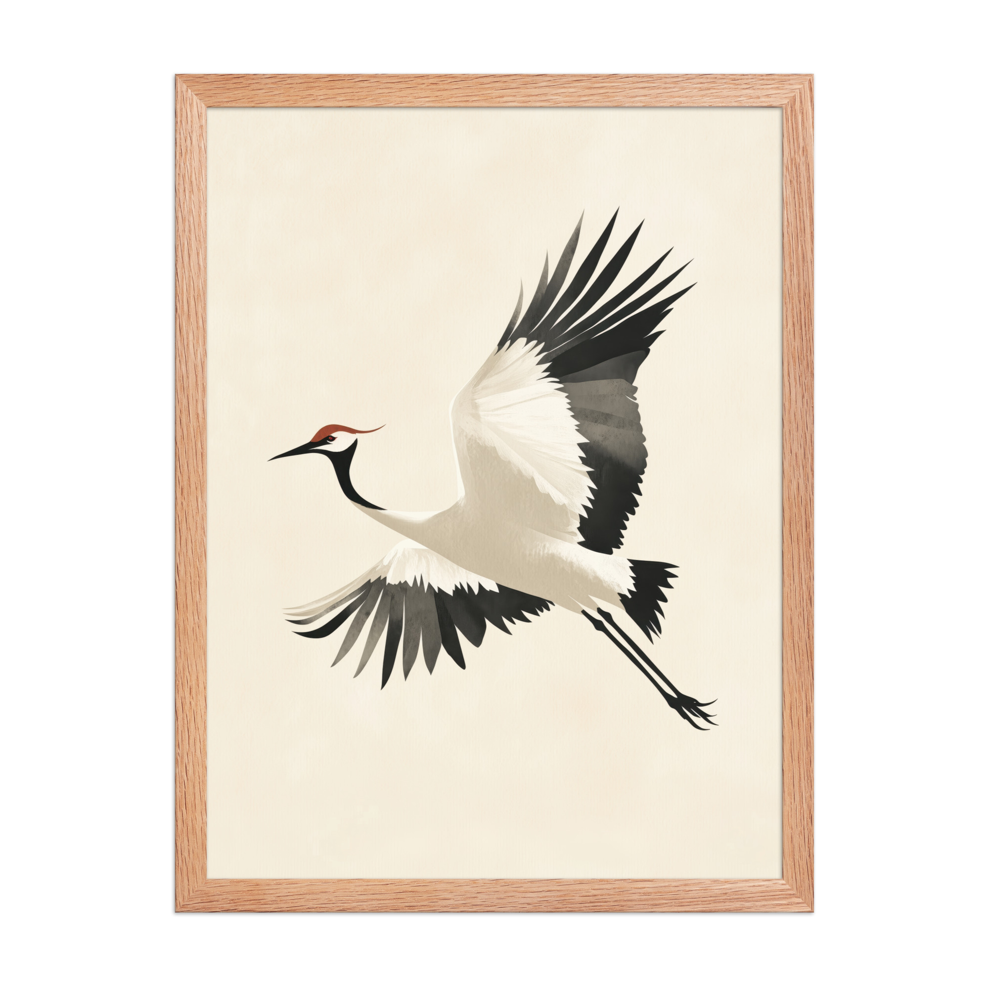 enhanced-matte-paper-framed-poster-in-red-oak-18x24-front-68f90047ca007.jpg Graceful Crane in Flight — Red-Crowned Flying Crane Wall Art — Framed Poster - Image 14