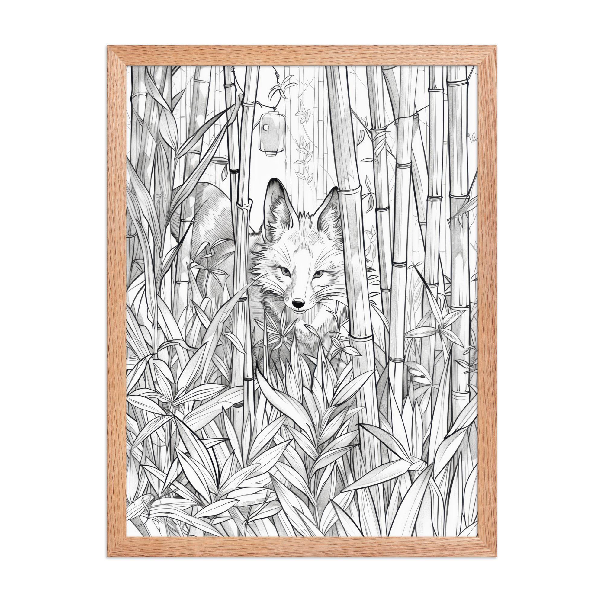 enhanced-matte-paper-framed-poster-in-red-oak-18x24-front-68f903bc15d25.jpg Fox Spirit in Bamboo Forest — Fox Among Bamboo Wall Decor — Framed Poster - Image 14