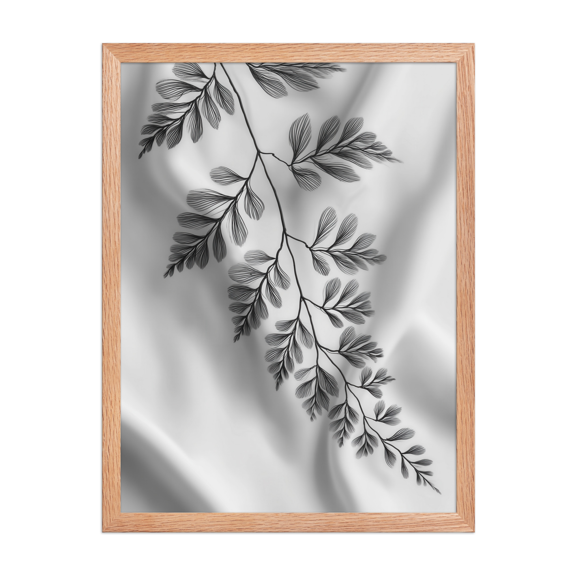 enhanced-matte-paper-framed-poster-in-red-oak-18x24-front-68f909383e46e.jpg Fern of Still Shadows — Botanical Ink Wall Decor — Framed Poster - Image 8