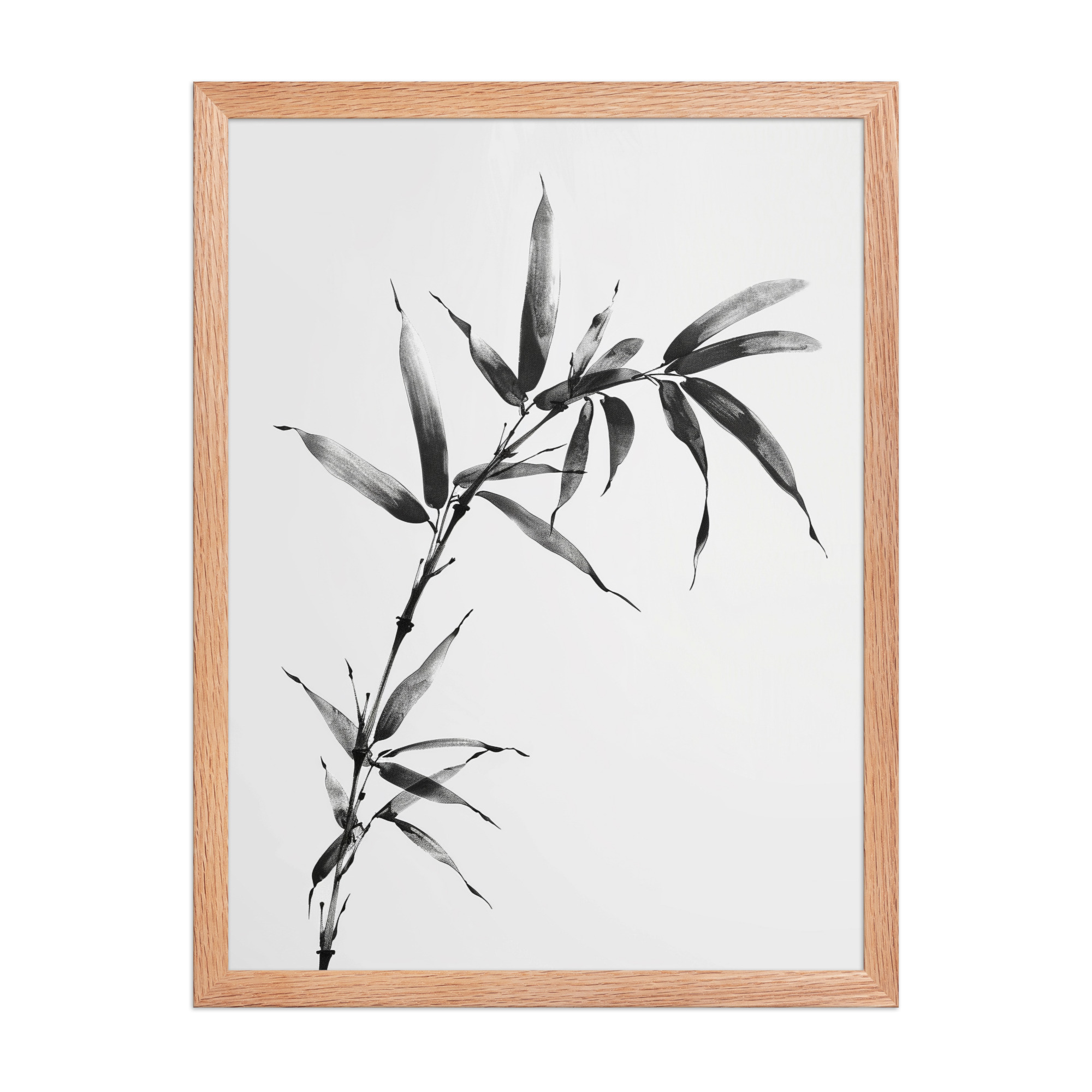enhanced-matte-paper-framed-poster-in-red-oak-18x24-front-68f921a9994b3.jpg Minimalist Bamboo — Sumi-e Black Ink Wall Art — Framed Poster - Image 11