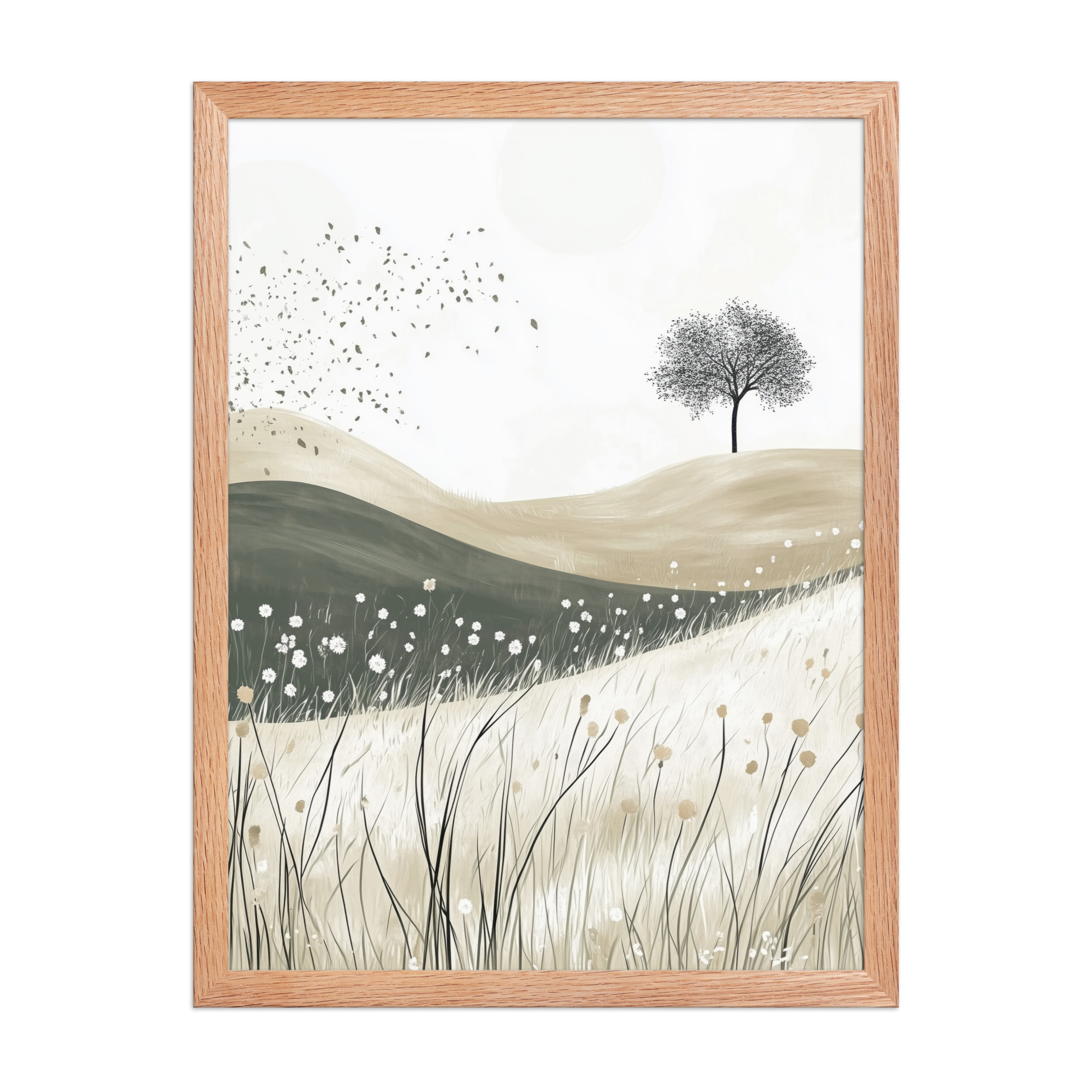 enhanced-matte-paper-framed-poster-in-red-oak-18x24-front-68f923618922f.jpg Still Horizons — Neutral Minimalist Landscape Wall Art — Framed Poster - Image 12