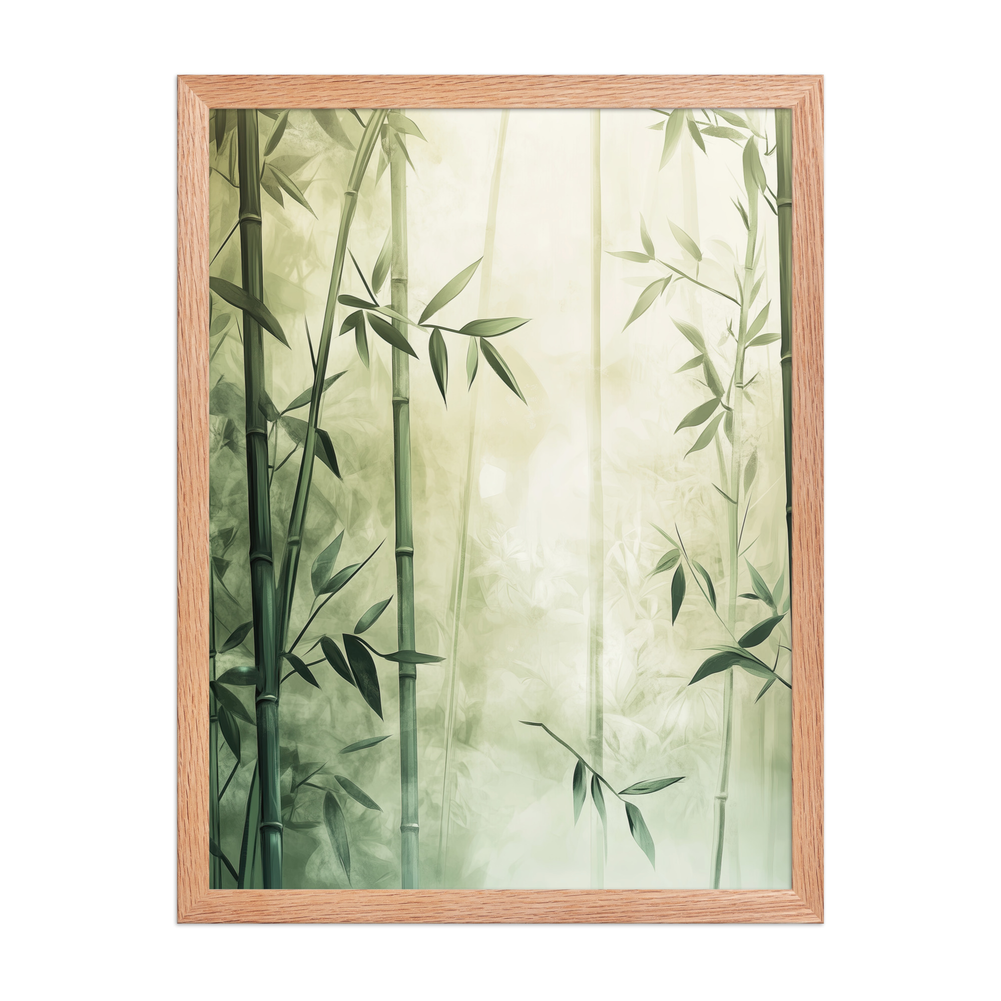 enhanced-matte-paper-framed-poster-in-red-oak-18x24-front-68f925ef84527.jpg Whispering Bamboo Forest — Japandi Nature Botanical Wall Decor — Framed Poster - Image 10