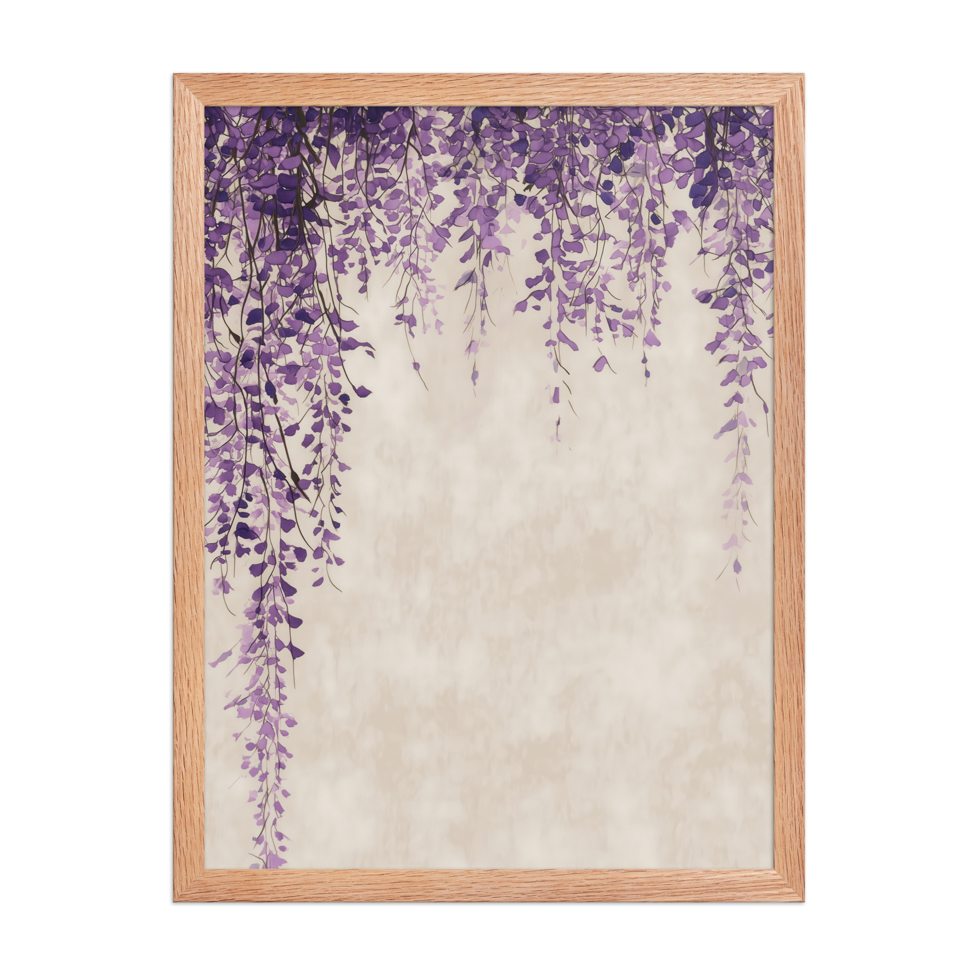 enhanced-matte-paper-framed-poster-in-red-oak-18x24-front-68f9c30dba910.jpg Wisteria Cascade — Japandi Hanging Floral Wall Decor — Framed Poster - Image 12