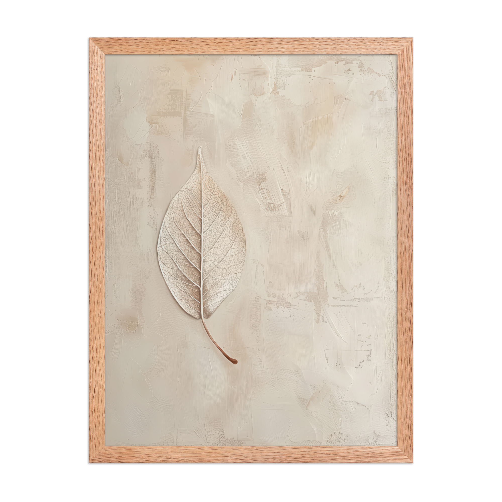 enhanced-matte-paper-framed-poster-in-red-oak-18x24-front-68f9c345b39d6.jpg Wabi-Sabi Leaf II — Neutral Textured Botanical Wall Art — Framed Poster - Image 14