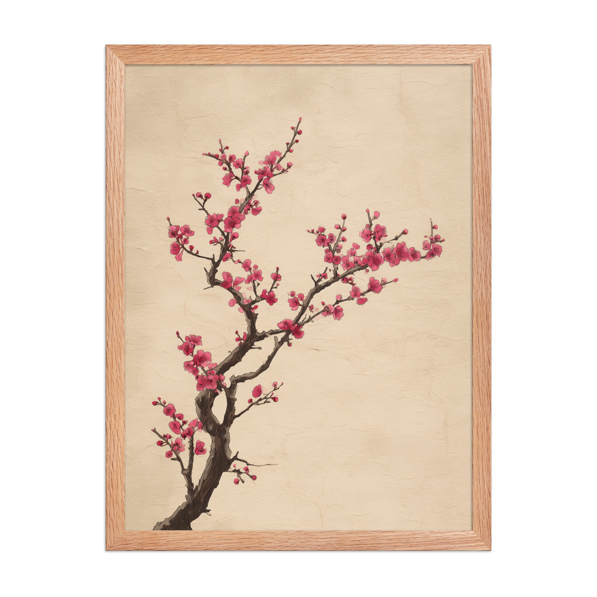 enhanced-matte-paper-framed-poster-in-red-oak-18x24-front-68f9c4a5c57a6.jpg Plum Blossom Branch — Japanese Ink Illustration Wall Decor — Framed Poster - Image 12