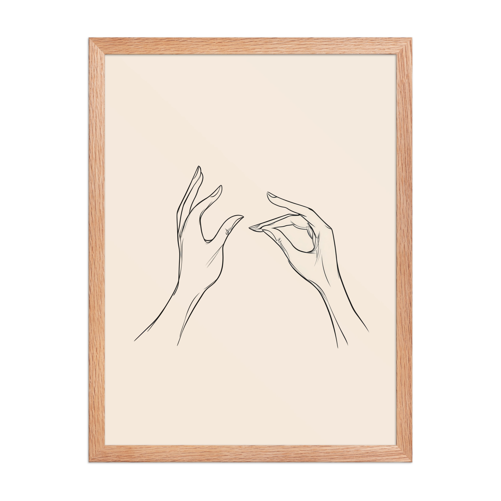 enhanced-matte-paper-framed-poster-in-red-oak-18x24-front-68f9c51ae3fd5.jpg Gyan Mudra Hands — Minimal Line Wall Art — Framed Poster - Image 14