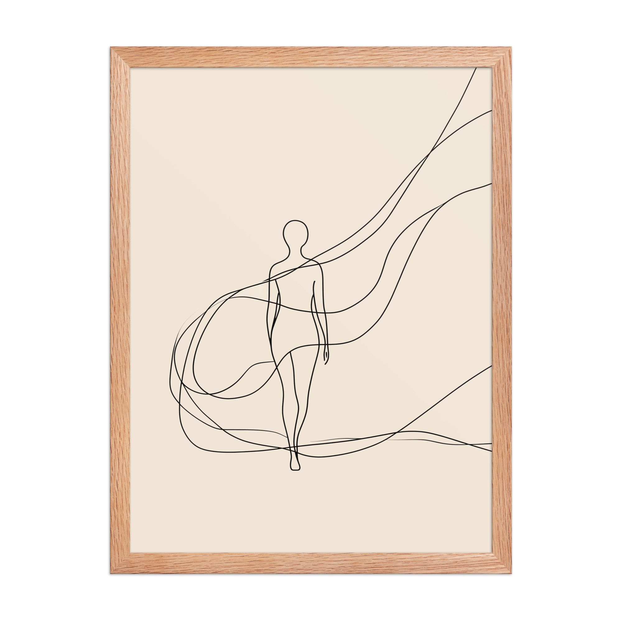 enhanced-matte-paper-framed-poster-in-red-oak-18x24-front-68f9c6918aa15.jpg Graceful Flow — Minimalist Single-Line Figure Wall Art — Framed Poster - Image 10