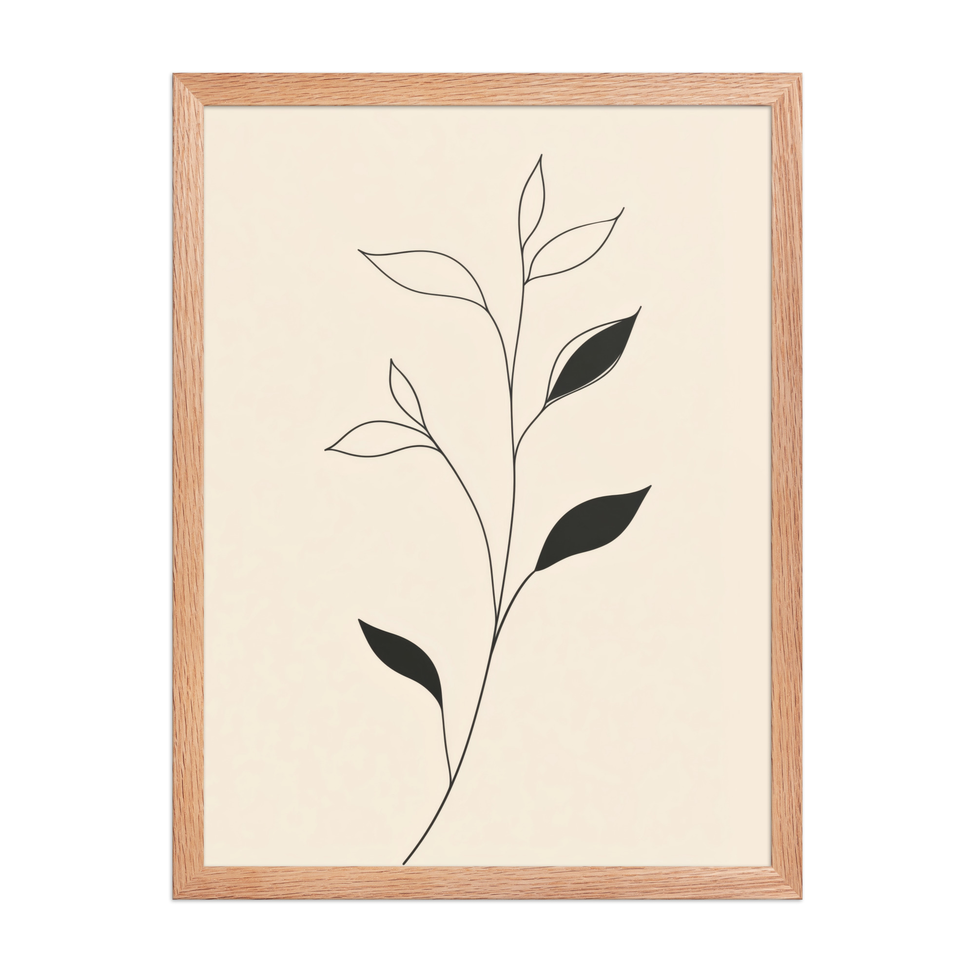 enhanced-matte-paper-framed-poster-in-red-oak-18x24-front-68f9c6992bb3b.jpg Contrast in Nature — Minimalist Botanical Line Art — Framed Poster - Image 12