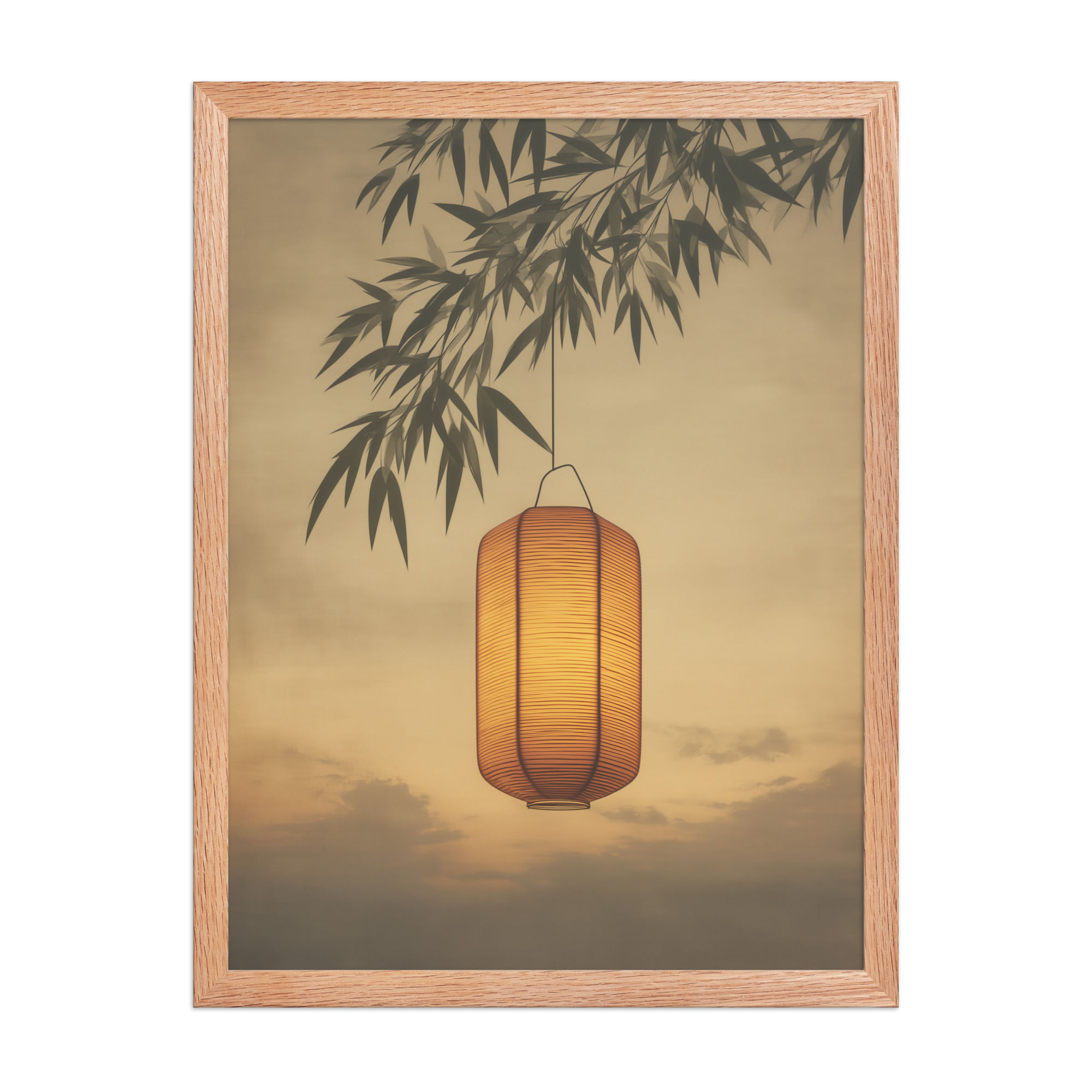 enhanced-matte-paper-framed-poster-in-red-oak-18x24-front-68f9cb4c474dc.jpg Lantern Glow — Japanese Lantern Minimal Wall Decor — Framed Poster - Image 12
