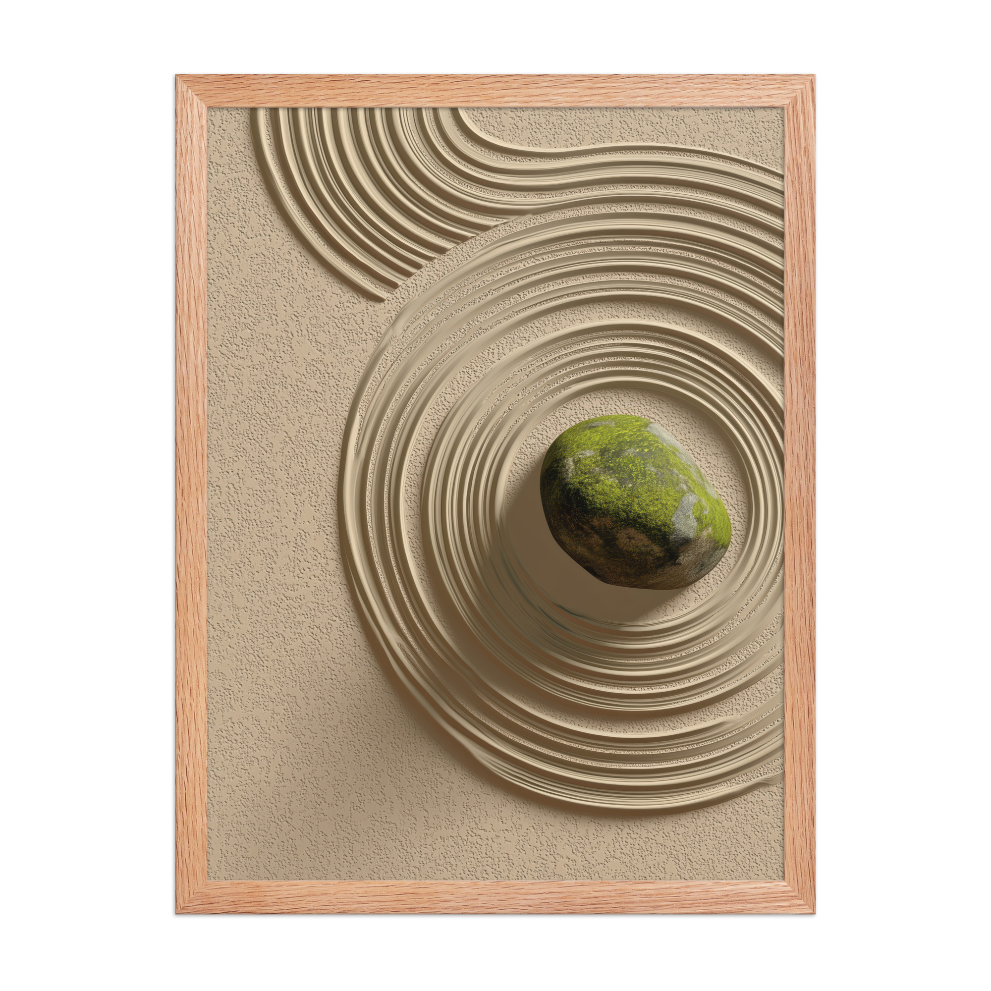 enhanced-matte-paper-framed-poster-in-red-oak-18x24-front-68f9e5b7c7948.jpg Zen Garden Harmony – Moss Stone I Minimal Wall Art – Framed Poster - Image 12