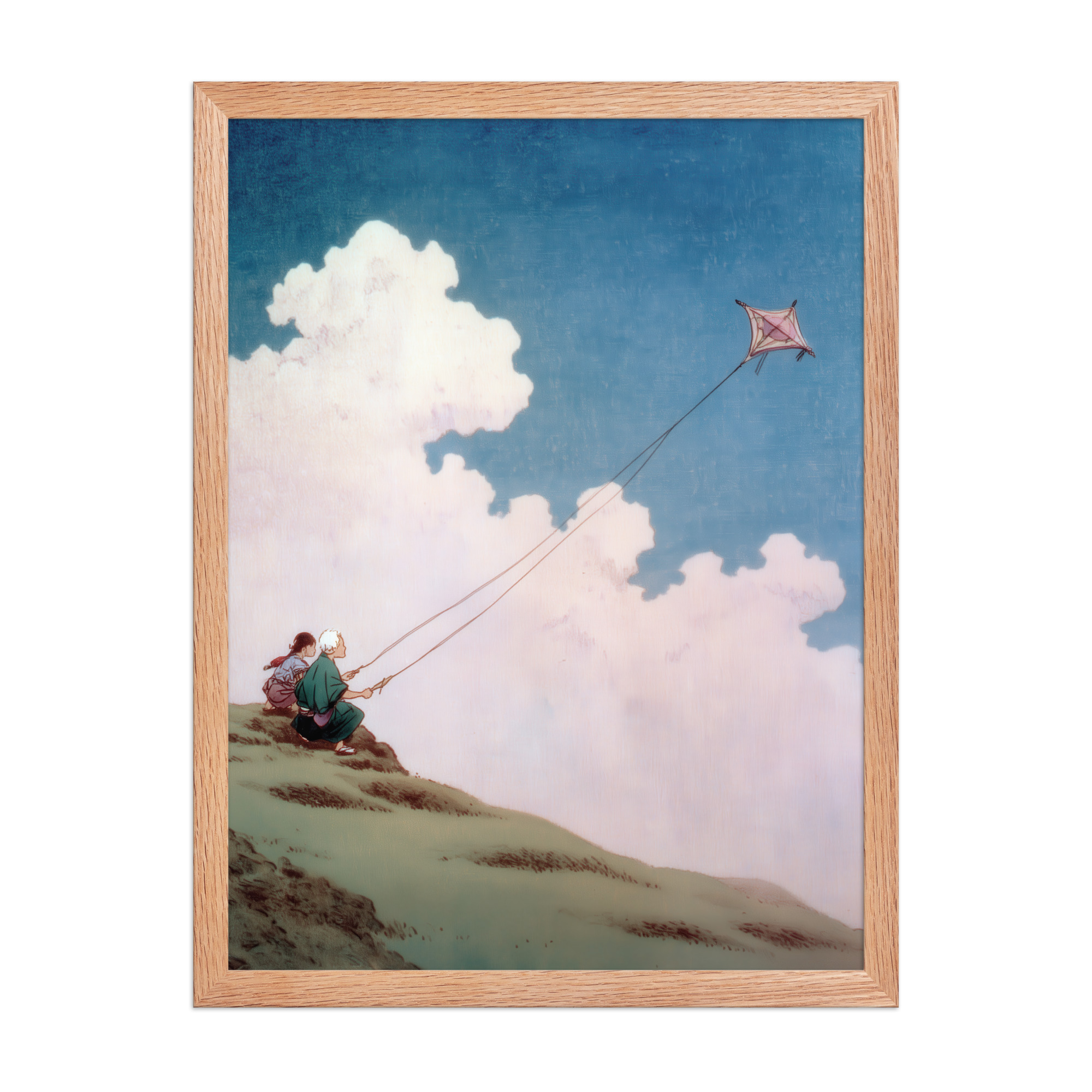 enhanced-matte-paper-framed-poster-in-red-oak-18x24-front-68f9f68a5243e.jpg Flying Lessons in the Sky – Ukiyo-e Wall Art Print – Framed Poster - Image 10