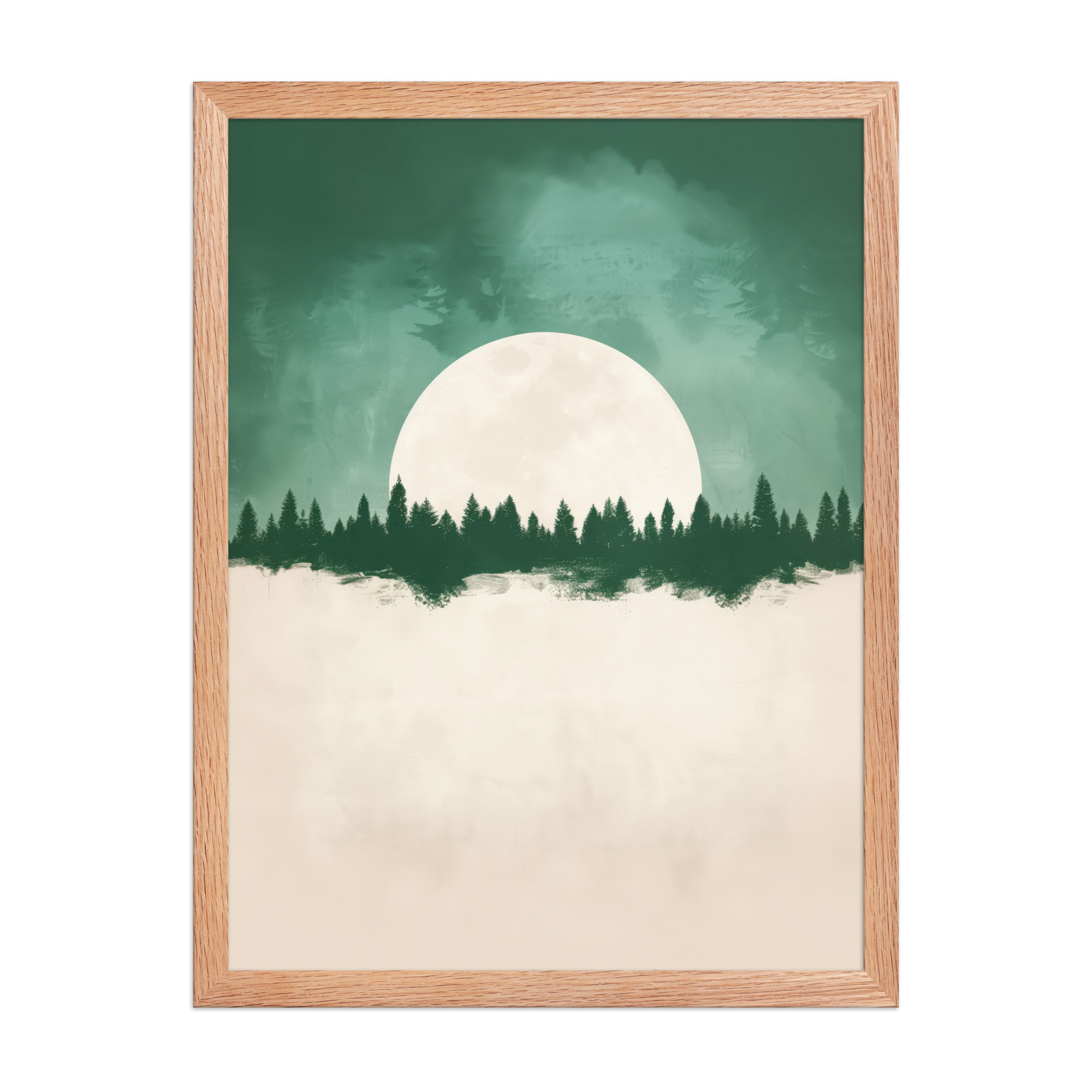 enhanced-matte-paper-framed-poster-in-red-oak-18x24-front-68f9fe4f64c81.jpg Forest Glow Under a Full Moon — Minimal Landscape Wall Decor — Framed Poster - Image 12