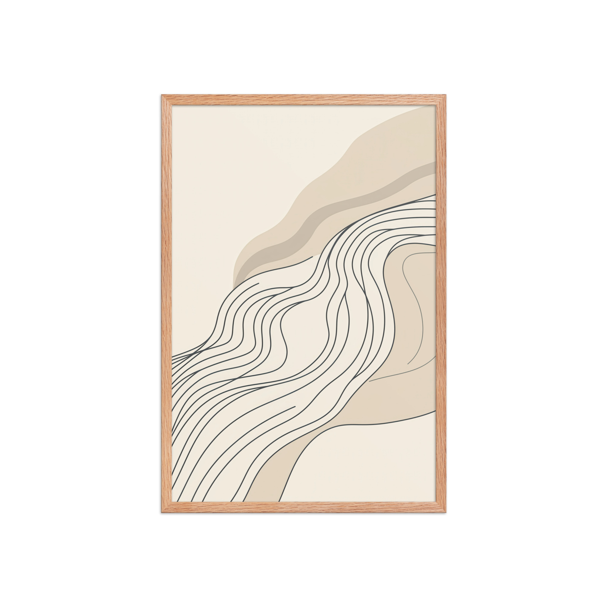 enhanced-matte-paper-framed-poster-in-red-oak-20x30-front-68f89718084c9.jpg Soft Line Flow — Minimal Warm Neutral Color Abstract Line Art — Framed Poster - Image 9