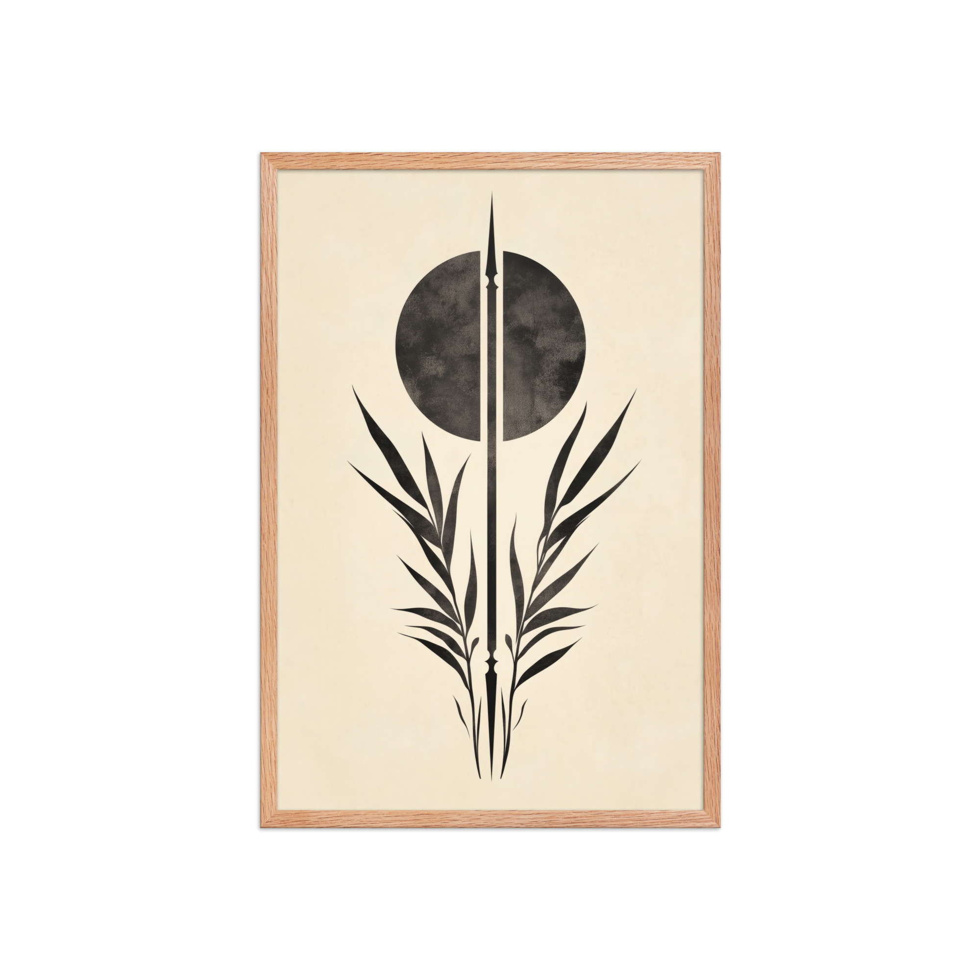 enhanced-matte-paper-framed-poster-in-red-oak-20x30-front-68f89857c79ca.jpg Zen Botanical Emblem — Minimal Botanical Ink Wall Art — Framed Poster - Image 11
