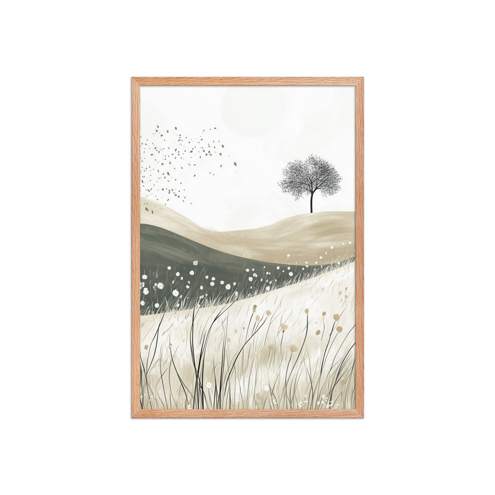 enhanced-matte-paper-framed-poster-in-red-oak-20x30-front-68f923618932a.jpg Still Horizons — Neutral Minimalist Landscape Wall Art — Framed Poster - Image 13