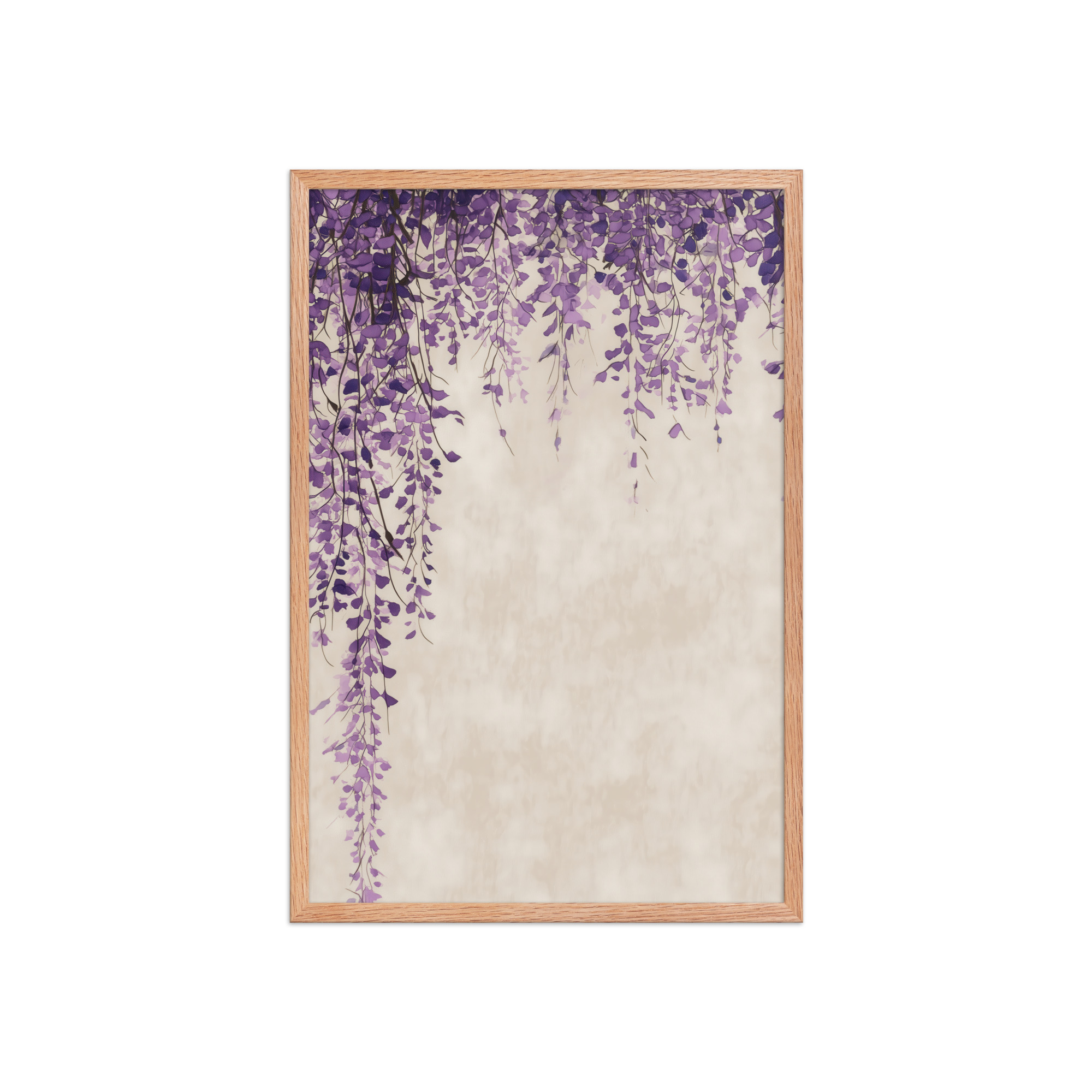 enhanced-matte-paper-framed-poster-in-red-oak-20x30-front-68f9c30dba9f2.jpg Wisteria Cascade — Japandi Hanging Floral Wall Decor — Framed Poster - Image 13