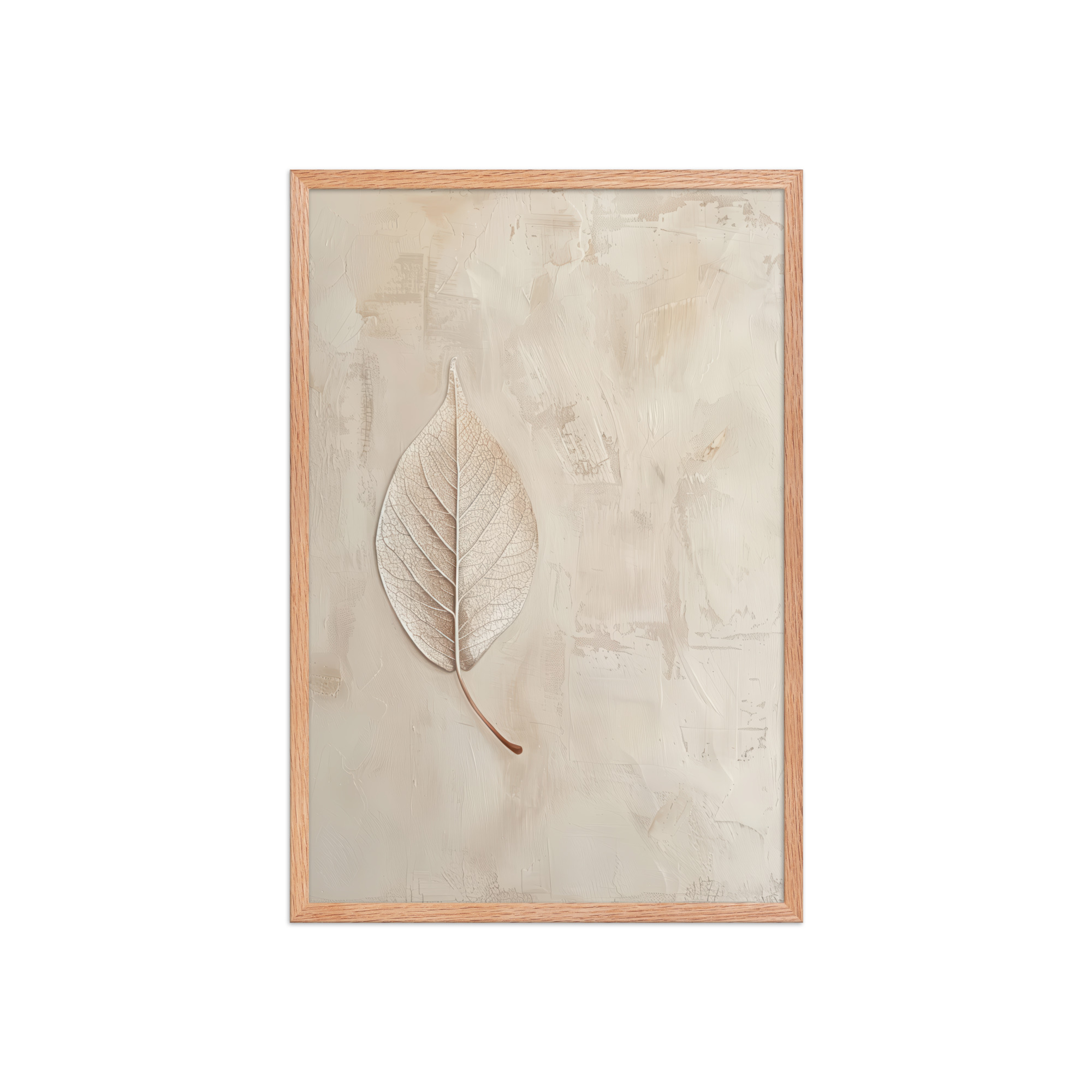 enhanced-matte-paper-framed-poster-in-red-oak-20x30-front-68f9c345b3a6e.jpg Wabi-Sabi Leaf II — Neutral Textured Botanical Wall Art — Framed Poster - Image 15