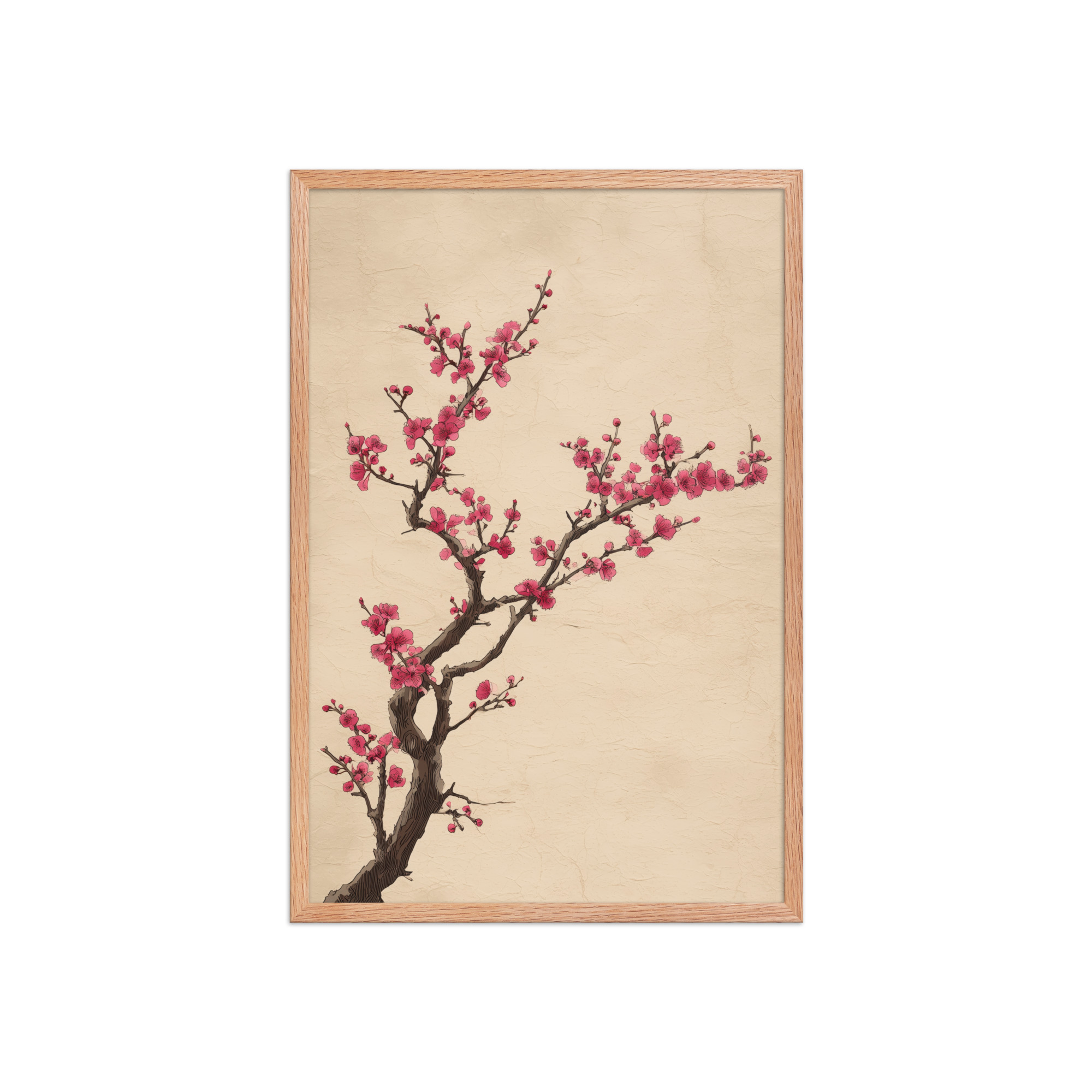 enhanced-matte-paper-framed-poster-in-red-oak-20x30-front-68f9c4a5c5831.jpg Plum Blossom Branch — Japanese Ink Illustration Wall Decor — Framed Poster - Image 13