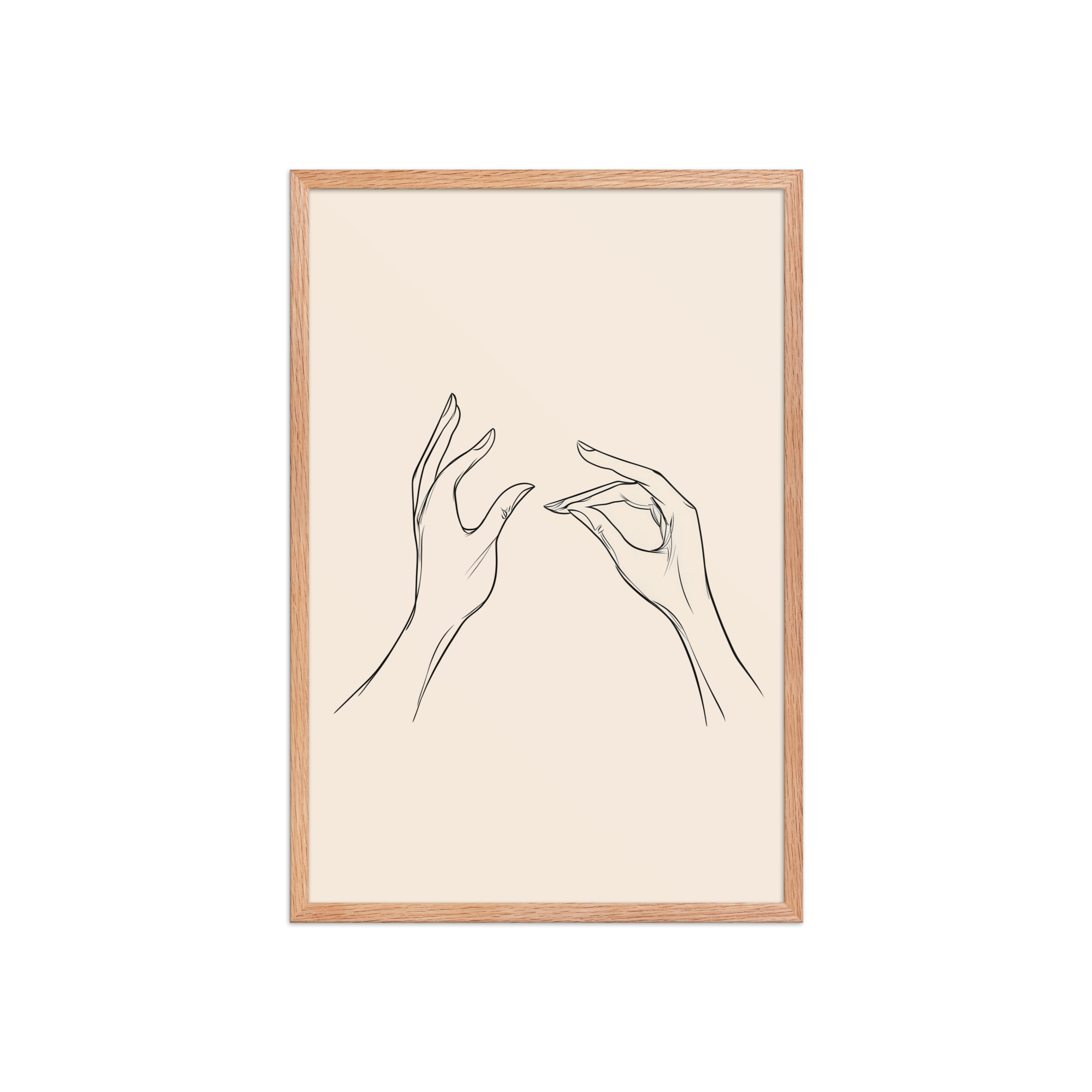 enhanced-matte-paper-framed-poster-in-red-oak-20x30-front-68f9c51ae4065.jpg Gyan Mudra Hands — Minimal Line Wall Art — Framed Poster - Image 15