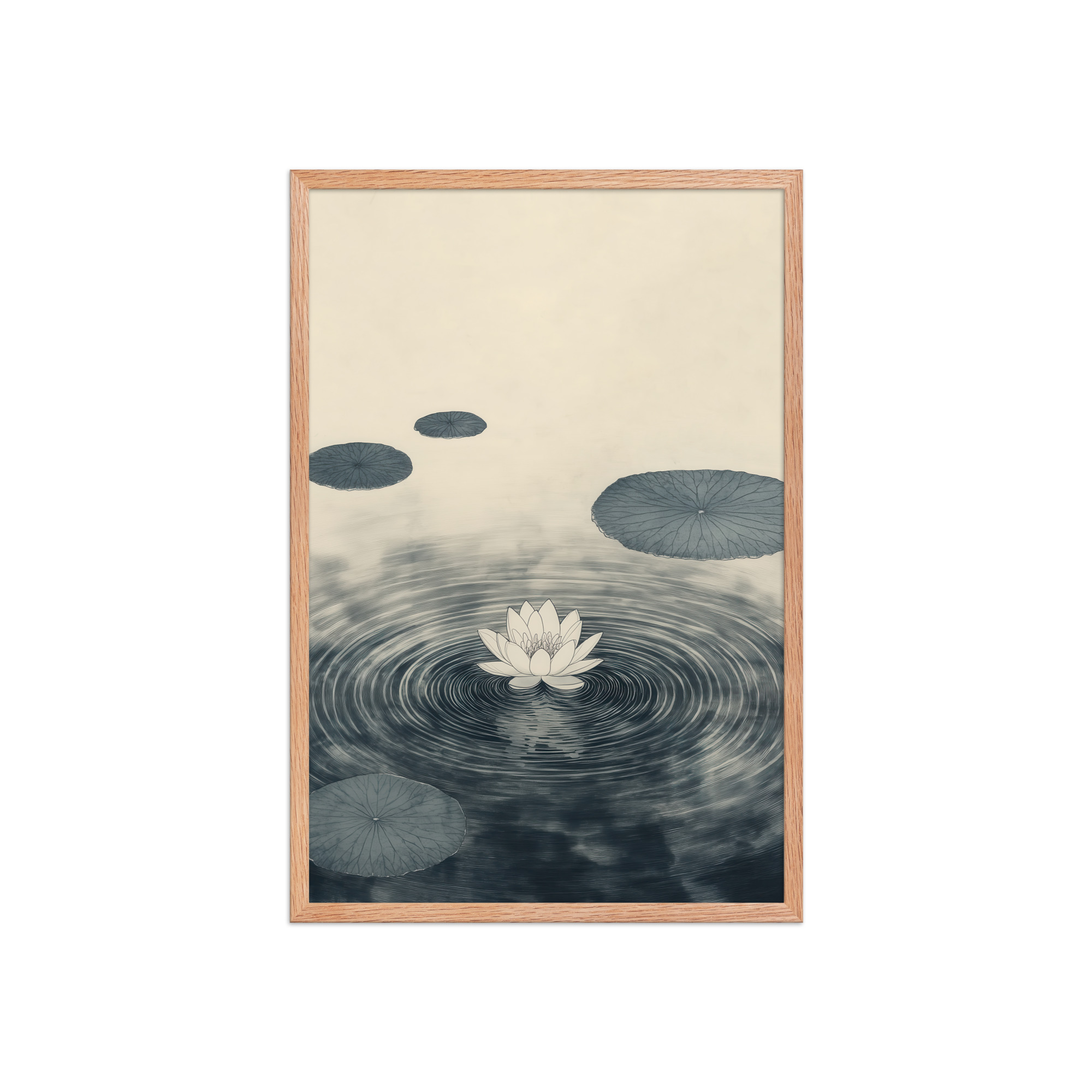 enhanced-matte-paper-framed-poster-in-red-oak-20x30-front-68f9c52b7a043.jpg Lotus Serenity — Calming Pond Ripples Wall Art — Framed Poster - Image 7
