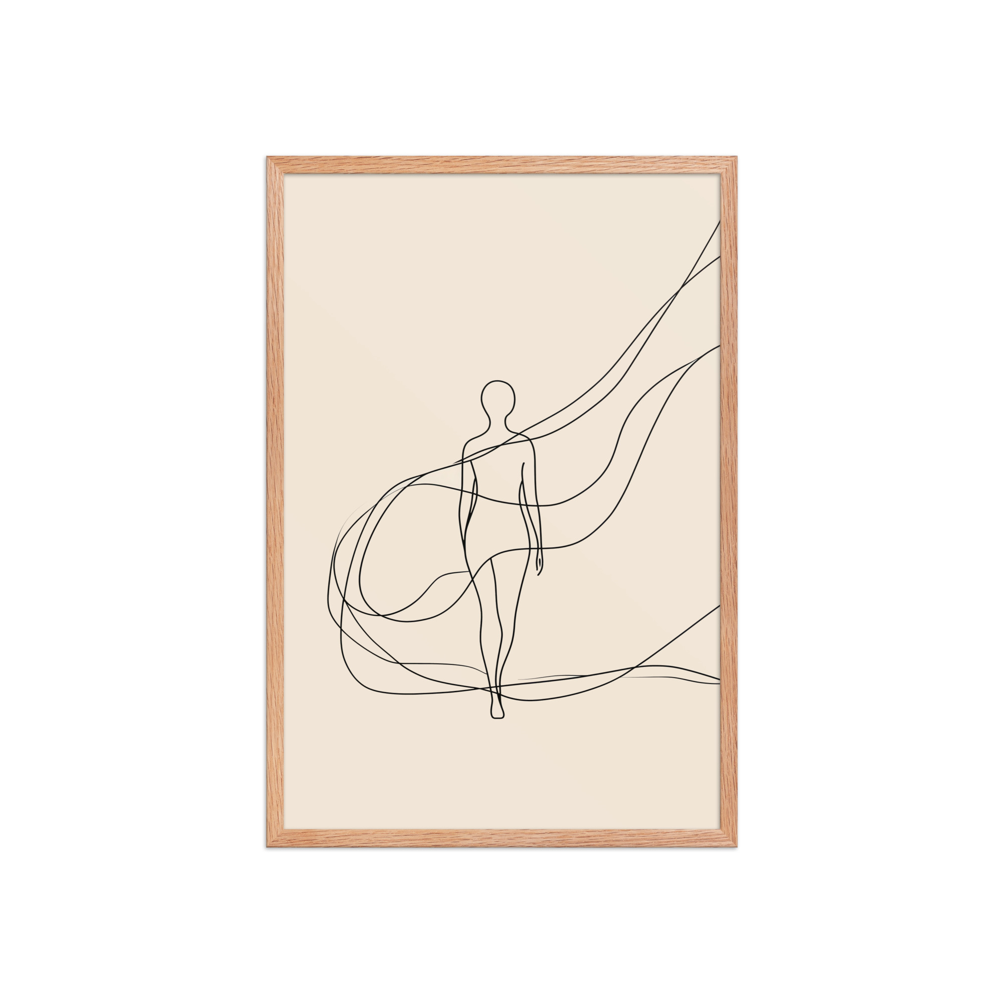enhanced-matte-paper-framed-poster-in-red-oak-20x30-front-68f9c6918aa98.jpg Graceful Flow — Minimalist Single-Line Figure Wall Art — Framed Poster - Image 11