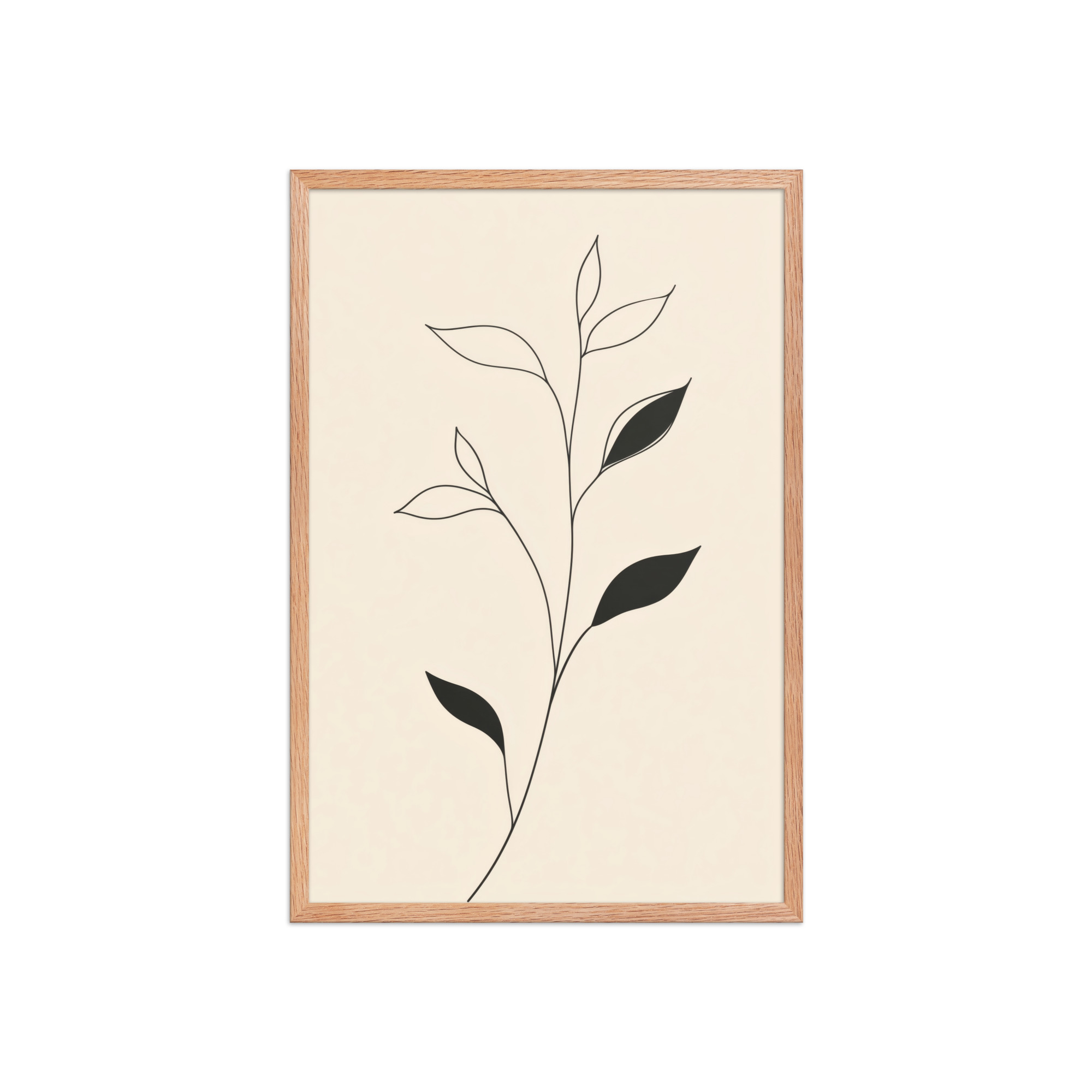 enhanced-matte-paper-framed-poster-in-red-oak-20x30-front-68f9c6992bc46.jpg Contrast in Nature — Minimalist Botanical Line Art — Framed Poster - Image 13