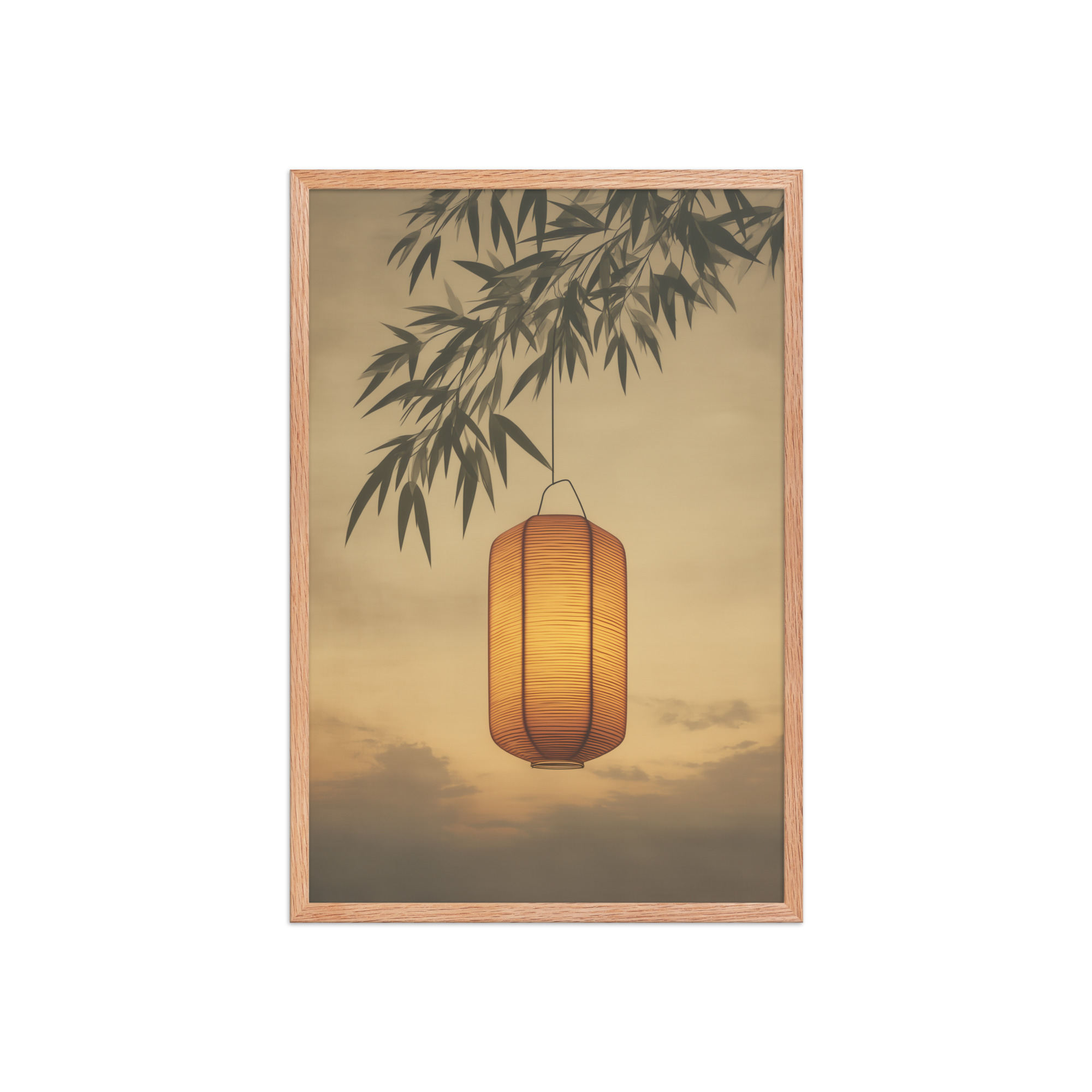 enhanced-matte-paper-framed-poster-in-red-oak-20x30-front-68f9cb4c47565.jpg Lantern Glow — Japanese Lantern Minimal Wall Decor — Framed Poster - Image 13