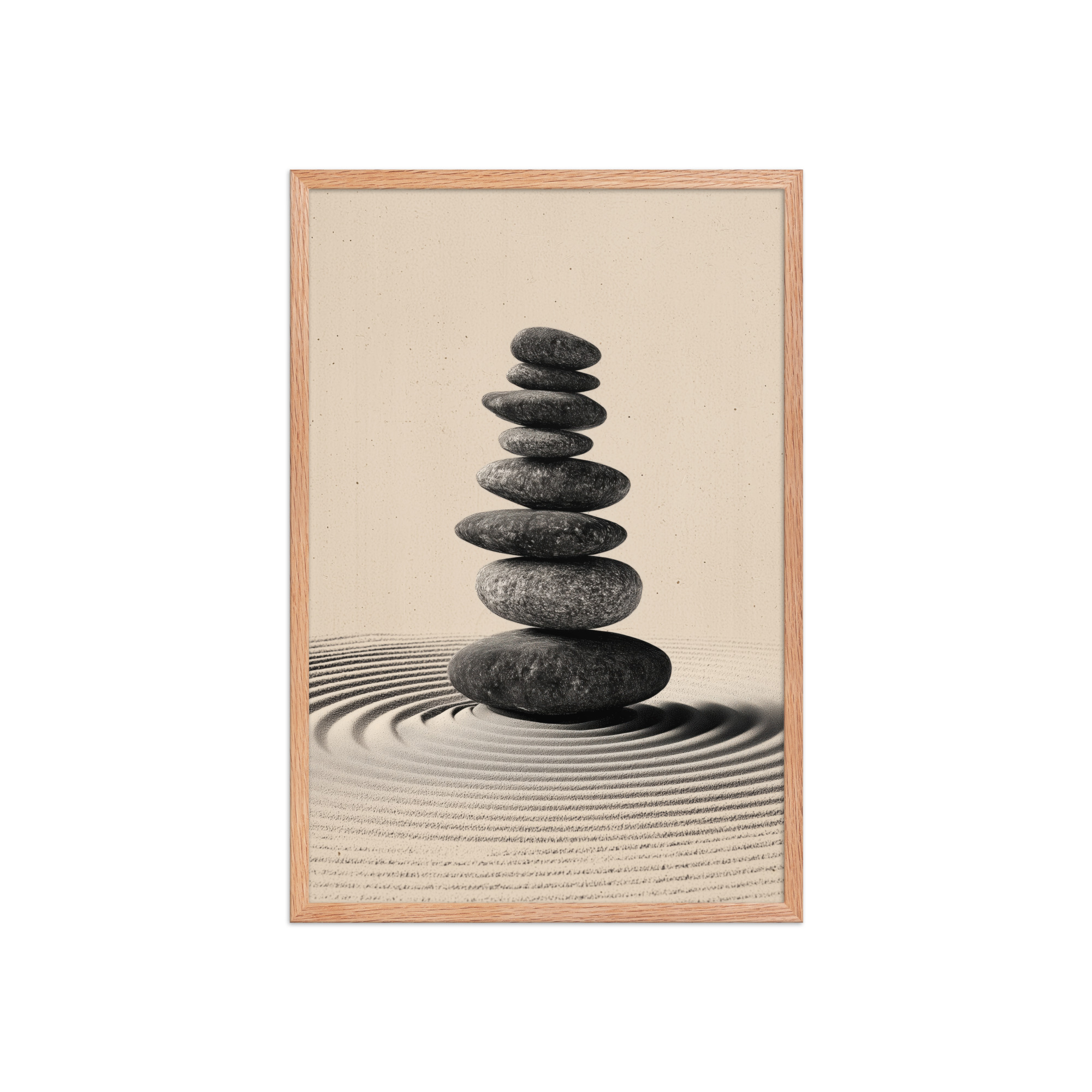 enhanced-matte-paper-framed-poster-in-red-oak-20x30-front-68f9e460c0478.jpg Balanced Stillness – Stacked Stones I Neutral Zen Stones Wall Art – Framed Poster - Image 15