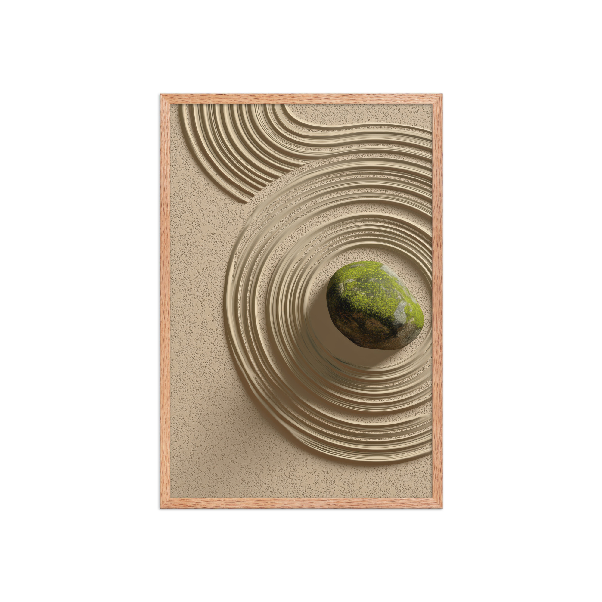 enhanced-matte-paper-framed-poster-in-red-oak-20x30-front-68f9e5b7c7a49.jpg Zen Garden Harmony – Moss Stone I Minimal Wall Art – Framed Poster - Image 13