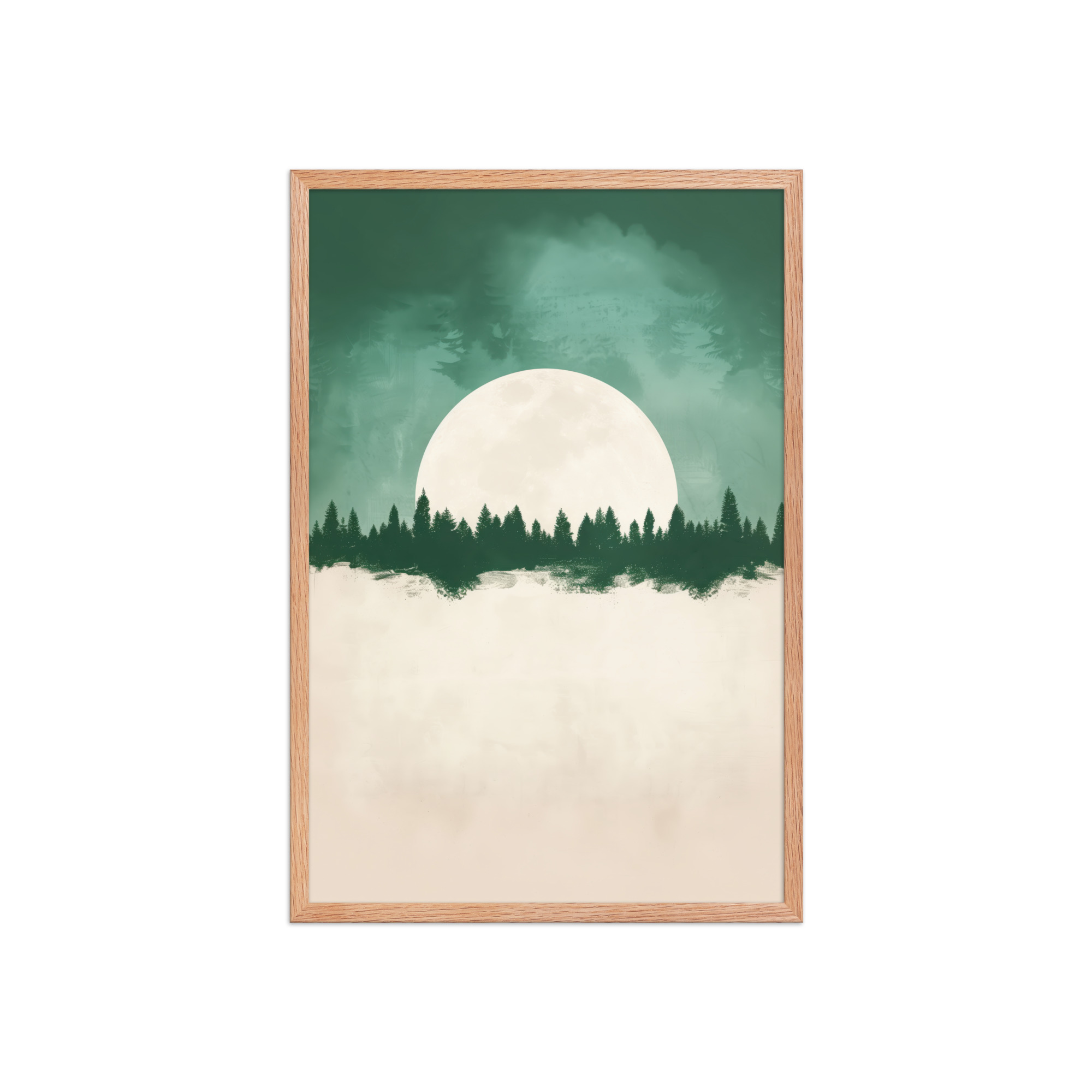 enhanced-matte-paper-framed-poster-in-red-oak-20x30-front-68f9fe4f64d8b.jpg Forest Glow Under a Full Moon — Minimal Landscape Wall Decor — Framed Poster - Image 13
