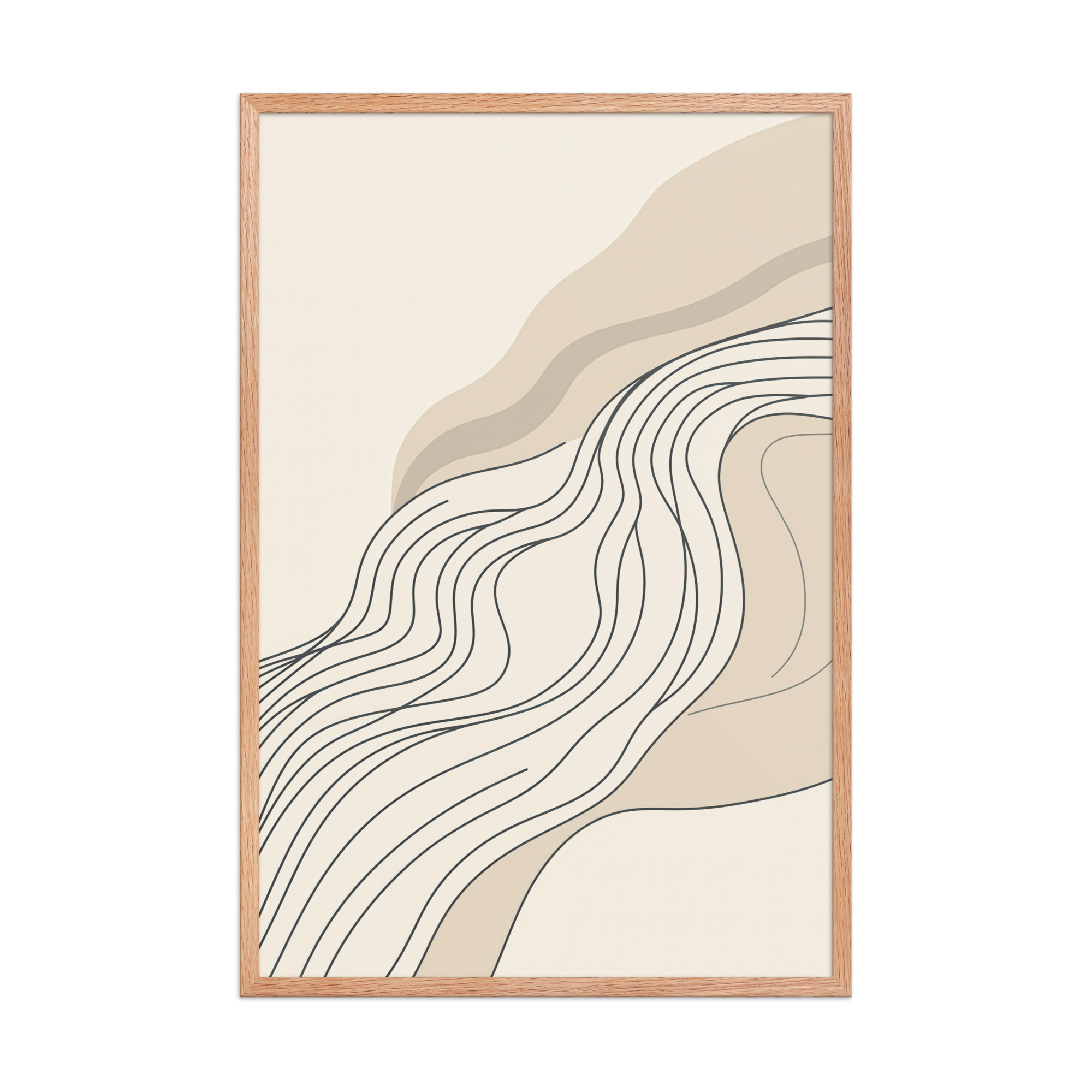 enhanced-matte-paper-framed-poster-in-red-oak-24x36-front-68f897180850e.jpg Soft Line Flow — Minimal Warm Neutral Color Abstract Line Art — Framed Poster - Image 10