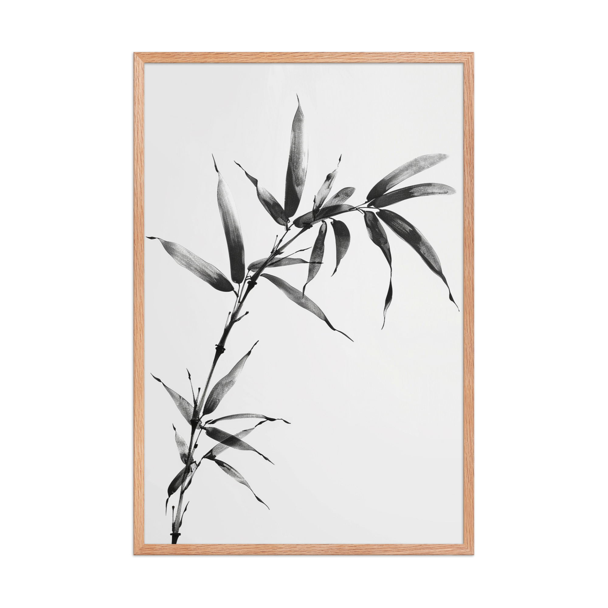 enhanced-matte-paper-framed-poster-in-red-oak-24x36-front-68f921a999557.jpg Minimalist Bamboo — Sumi-e Black Ink Wall Art — Framed Poster - Image 12
